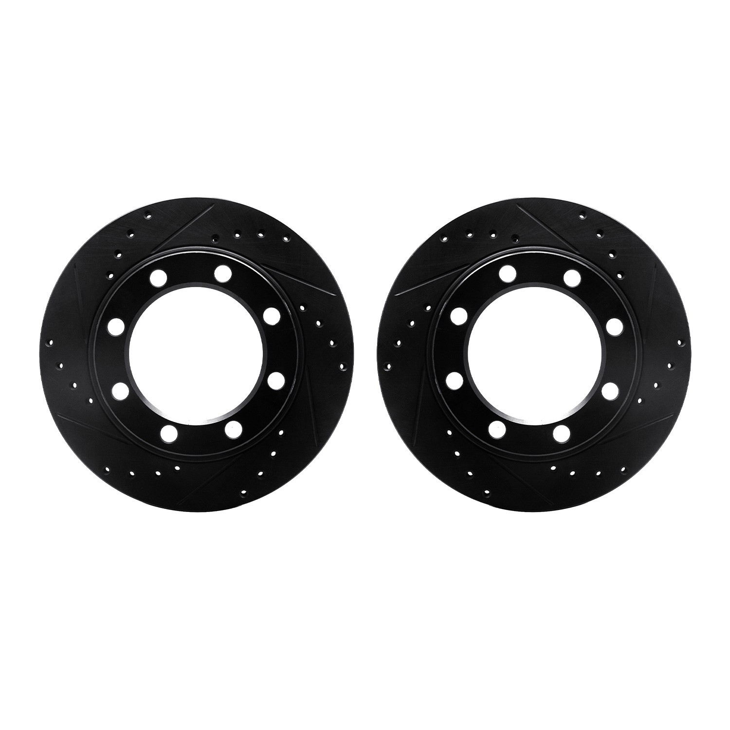 DYN 8002-48026 DFC Brake Rotors - Drilled & Slotted - Black