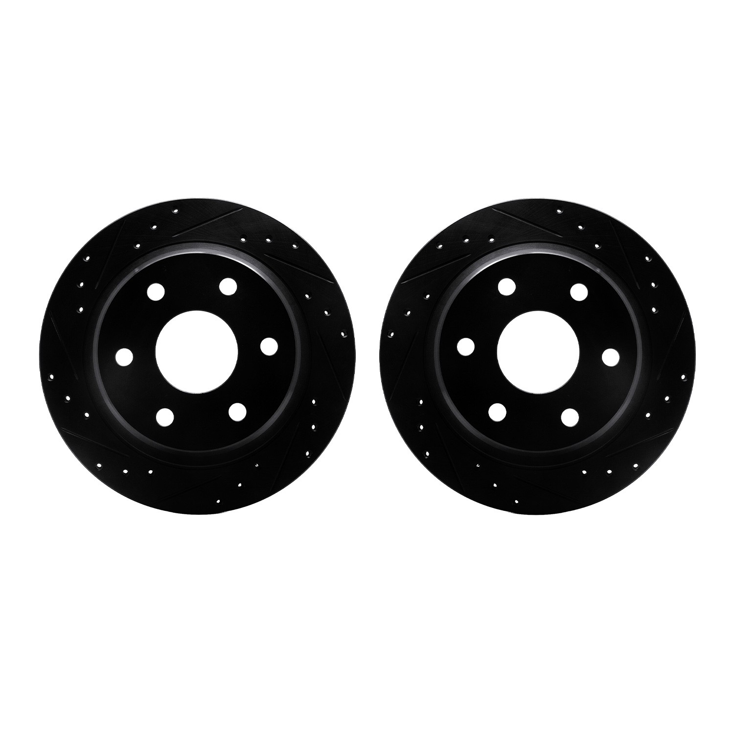 DYN 8002-48057 DFC Brake Rotors - Drilled & Slotted - Black