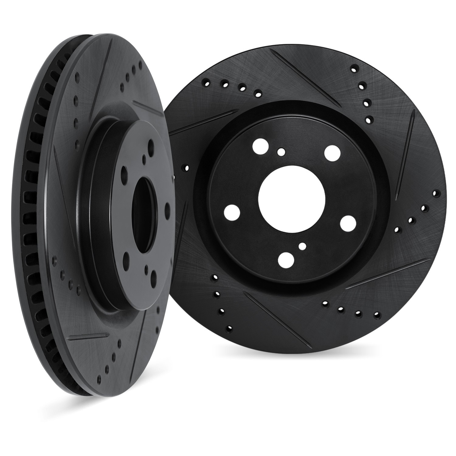 DYN 8002-52001 DFC Brake Rotors - Drilled & Slotted - Black - Image 2