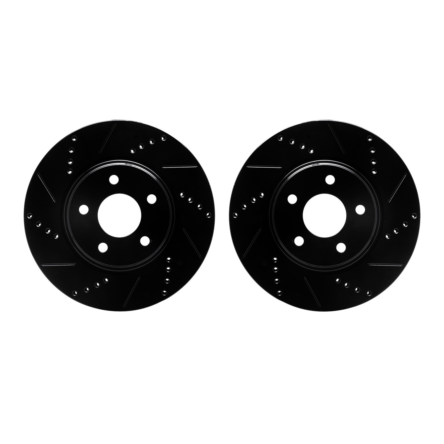 DYN 8002-53000 DFC Brake Rotors - Drilled & Slotted - Black