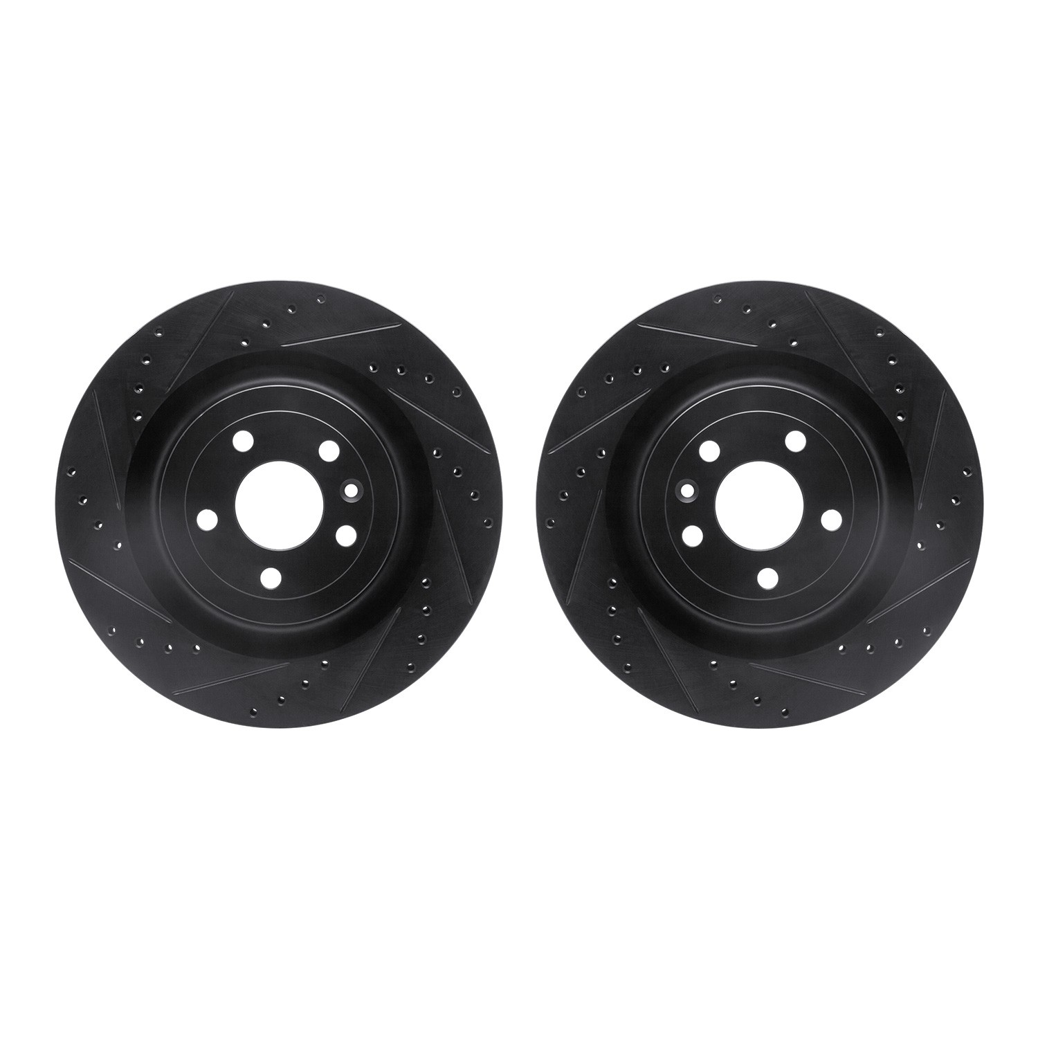 DYN 8002-54080 DFC Brake Rotors - Drilled & Slotted - Black