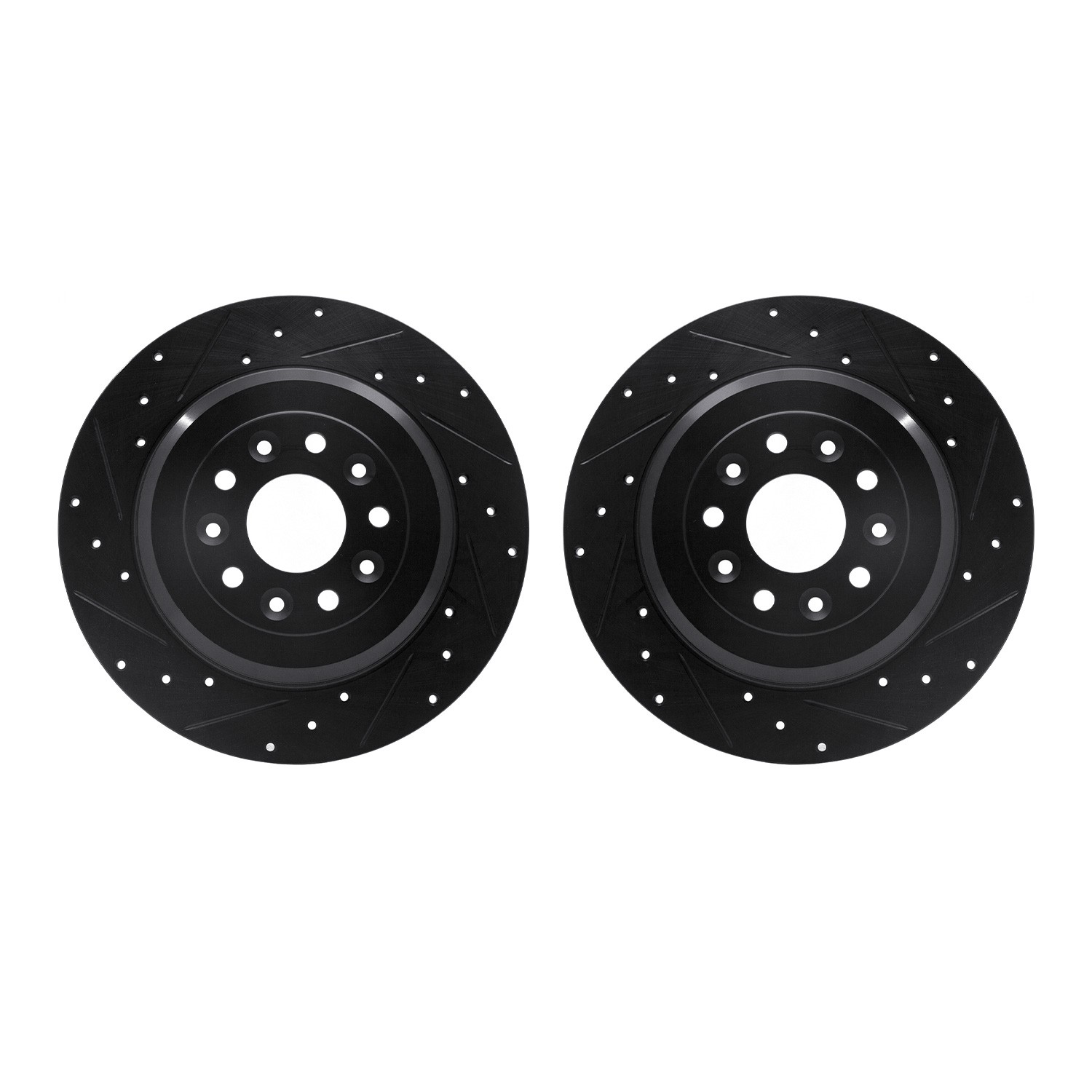 DYN 8002-54198 DFC Brake Rotors - Drilled & Slotted - Black