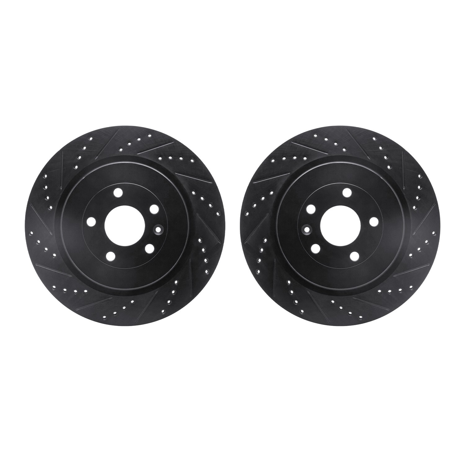 DYN 8002-54211 DFC Brake Rotors - Drilled & Slotted - Black