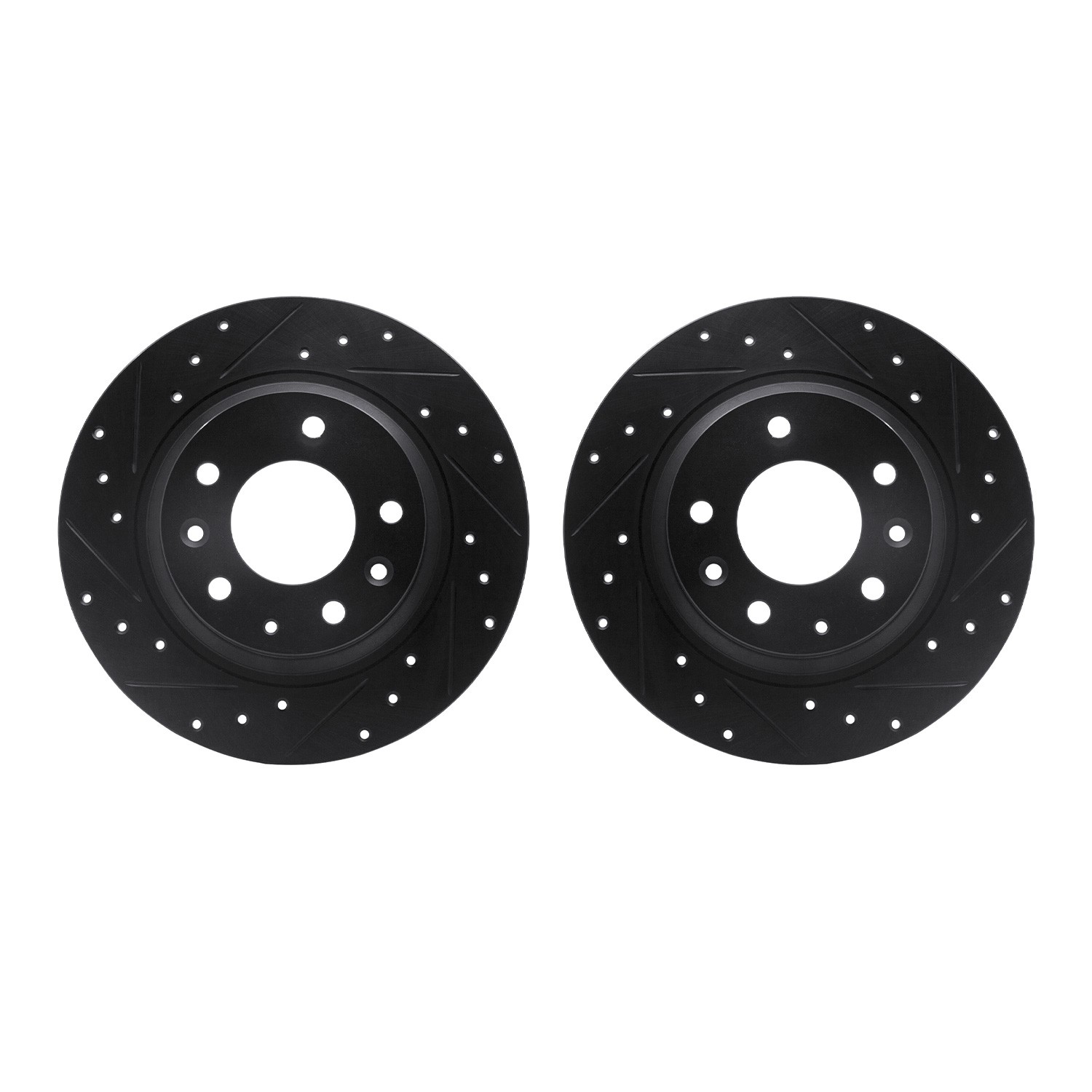 DYN 8002-54232 DFC Brake Rotors - Drilled & Slotted - Black