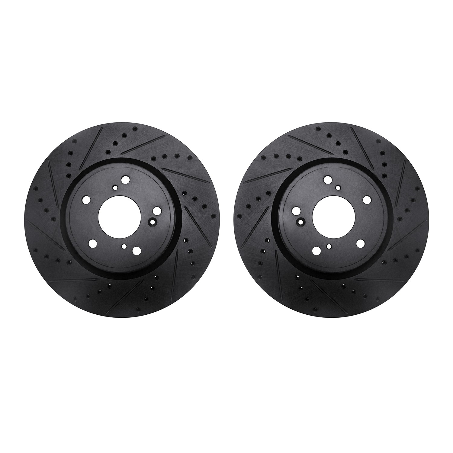 DYN 8002-58001 DFC Brake Rotors - Drilled & Slotted - Black