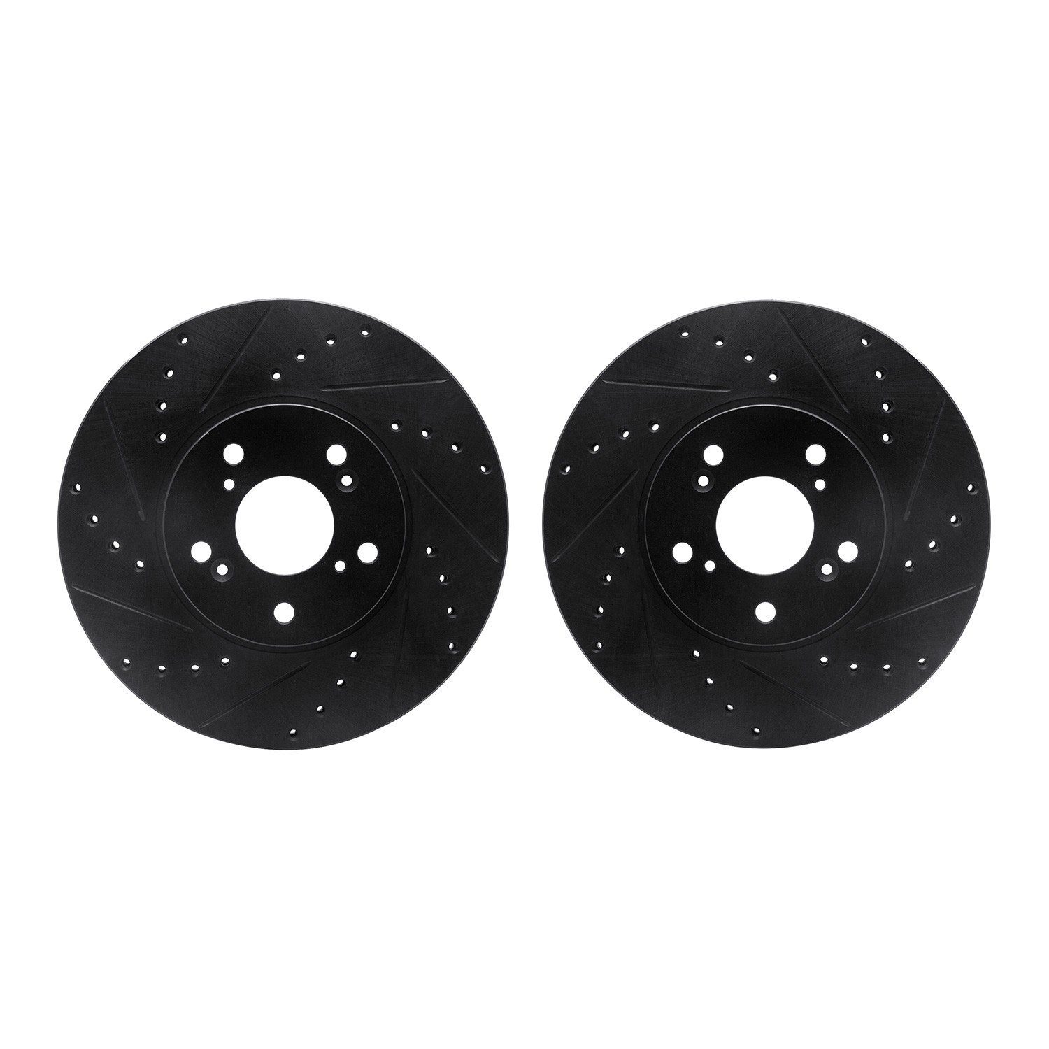 DYN 8002-59003 DFC Brake Rotors - Drilled & Slotted - Black
