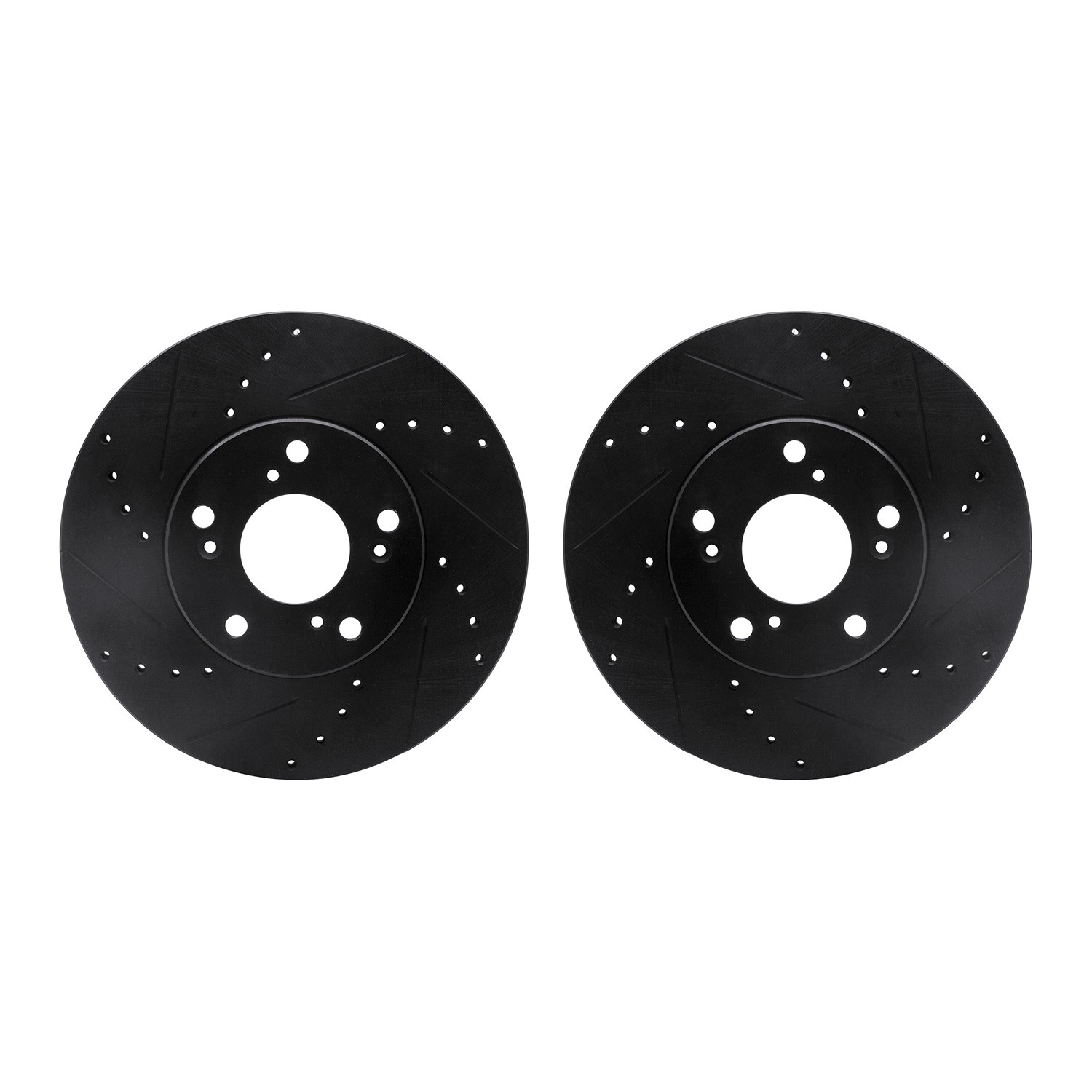 DYN 8002-59004 DFC Brake Rotors - Drilled & Slotted - Black