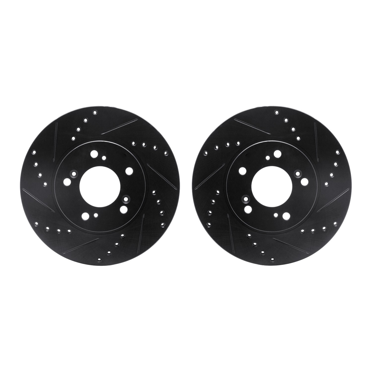 DYN 8002-59011 DFC Brake Rotors - Drilled & Slotted - Black