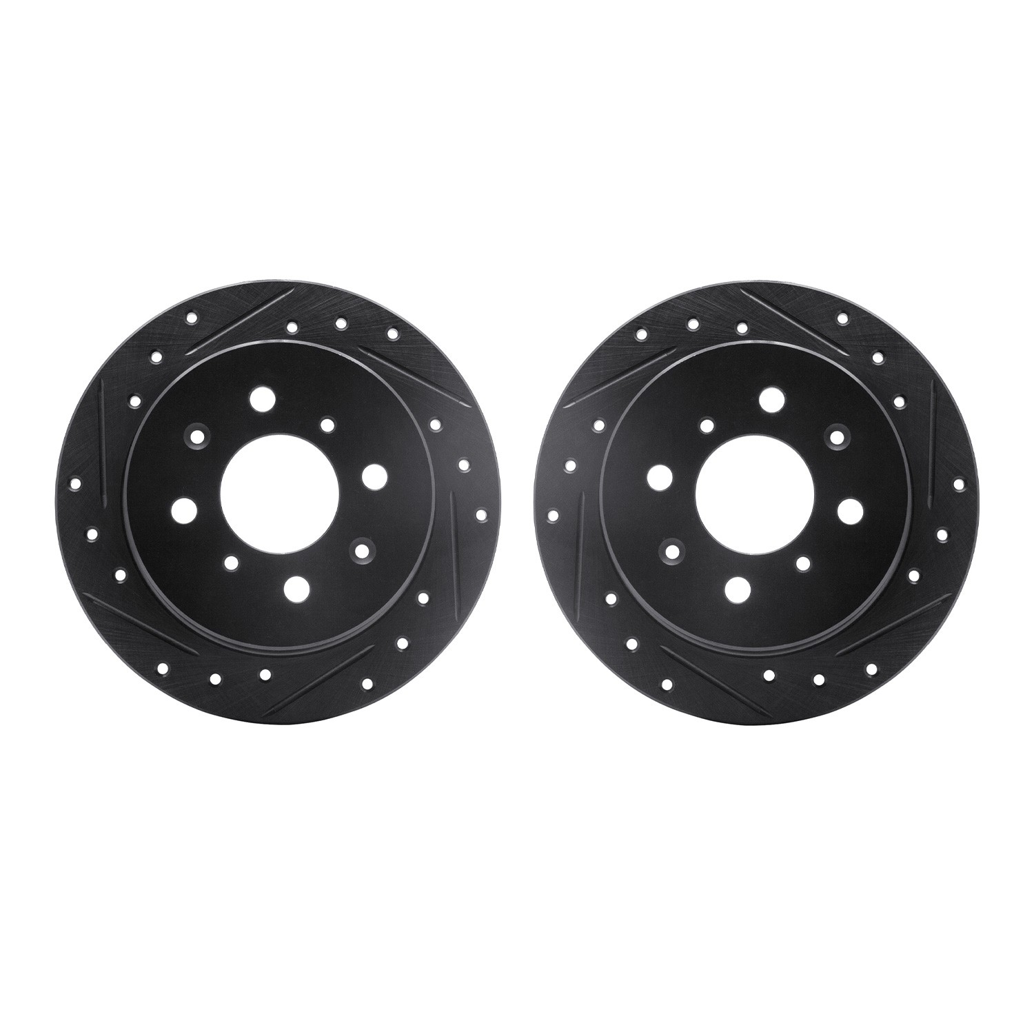 DYN 8002-59047 DFC Brake Rotors - Drilled & Slotted - Black