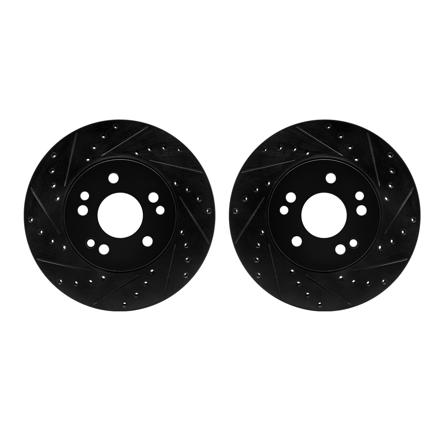 DYN 8002-63013 DFC Brake Rotors - Drilled & Slotted - Black