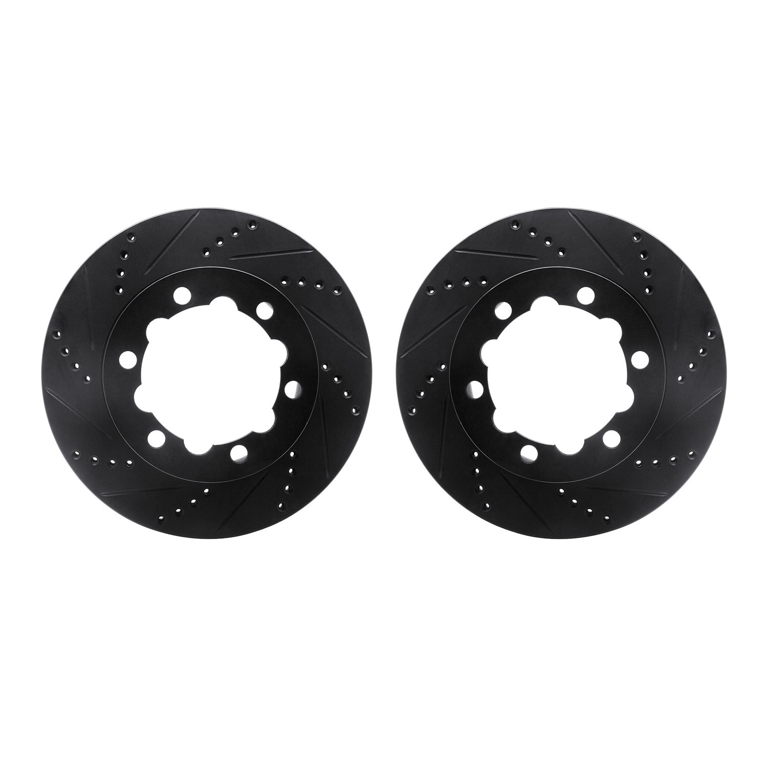 DYN 8002-63082 DFC Brake Rotors - Drilled & Slotted - Black