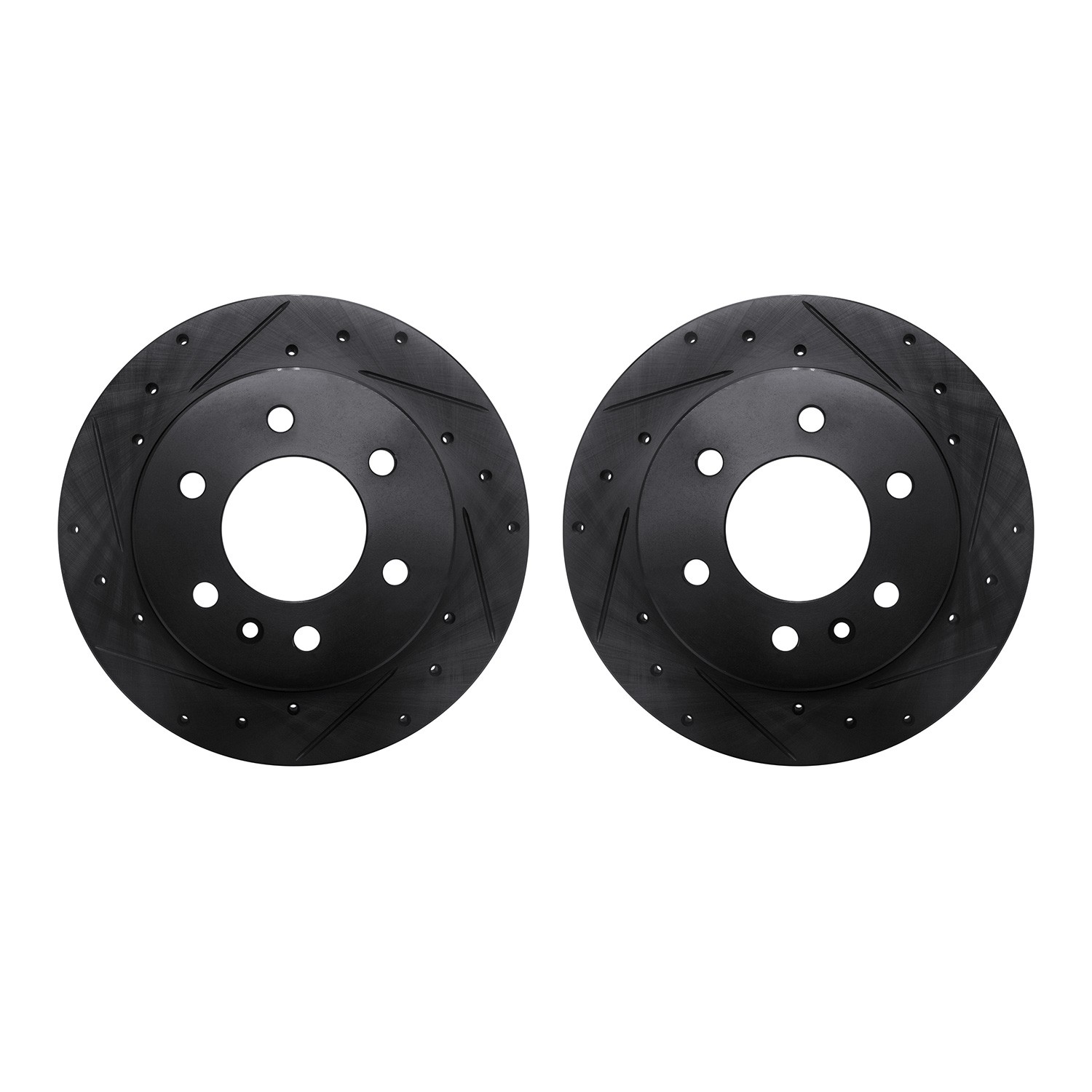 DYN 8002-63084 DFC Brake Rotors - Drilled & Slotted - Black