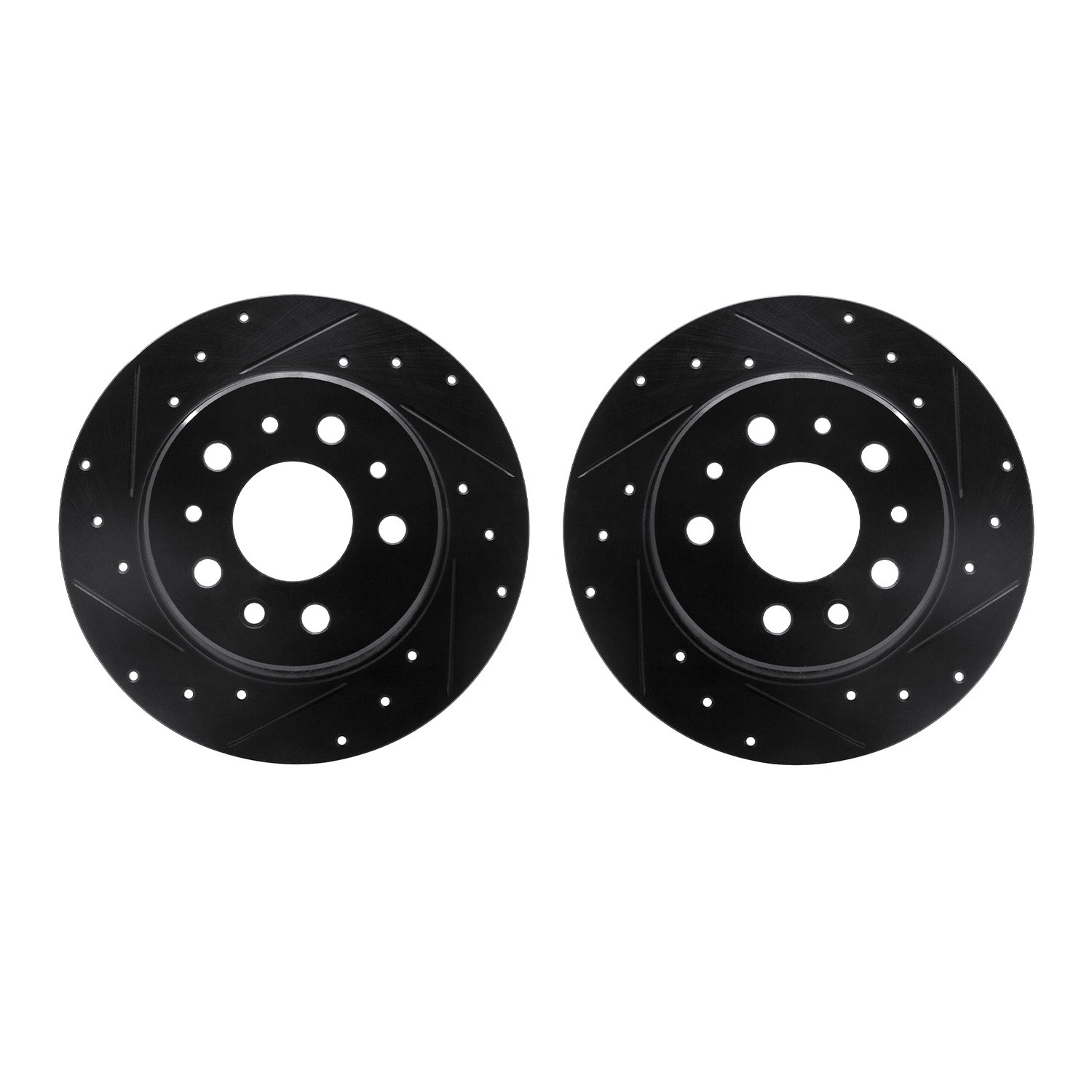 DYN 8002-63087 DFC Brake Rotors - Drilled & Slotted - Black