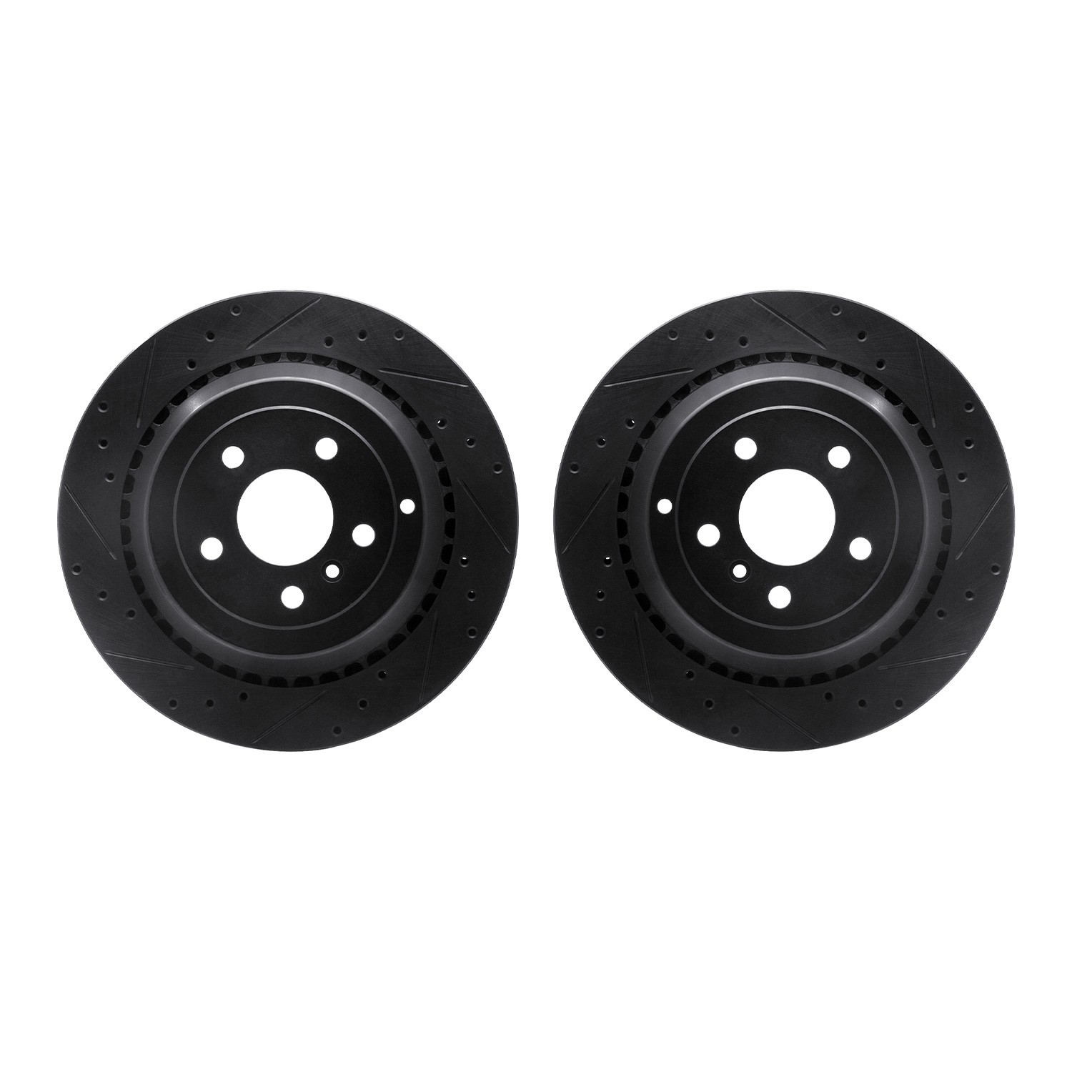 DYN 8002-63123 DFC Brake Rotors - Drilled & Slotted - Black