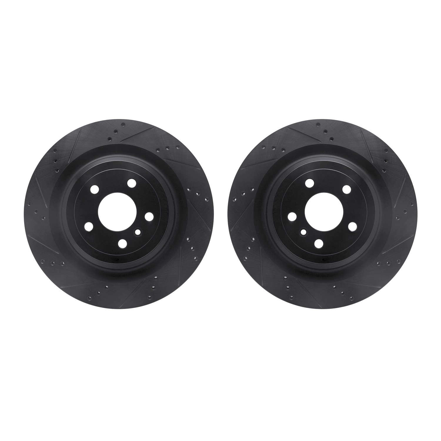 DYN 8002-63124 DFC Brake Rotors - Drilled & Slotted - Black