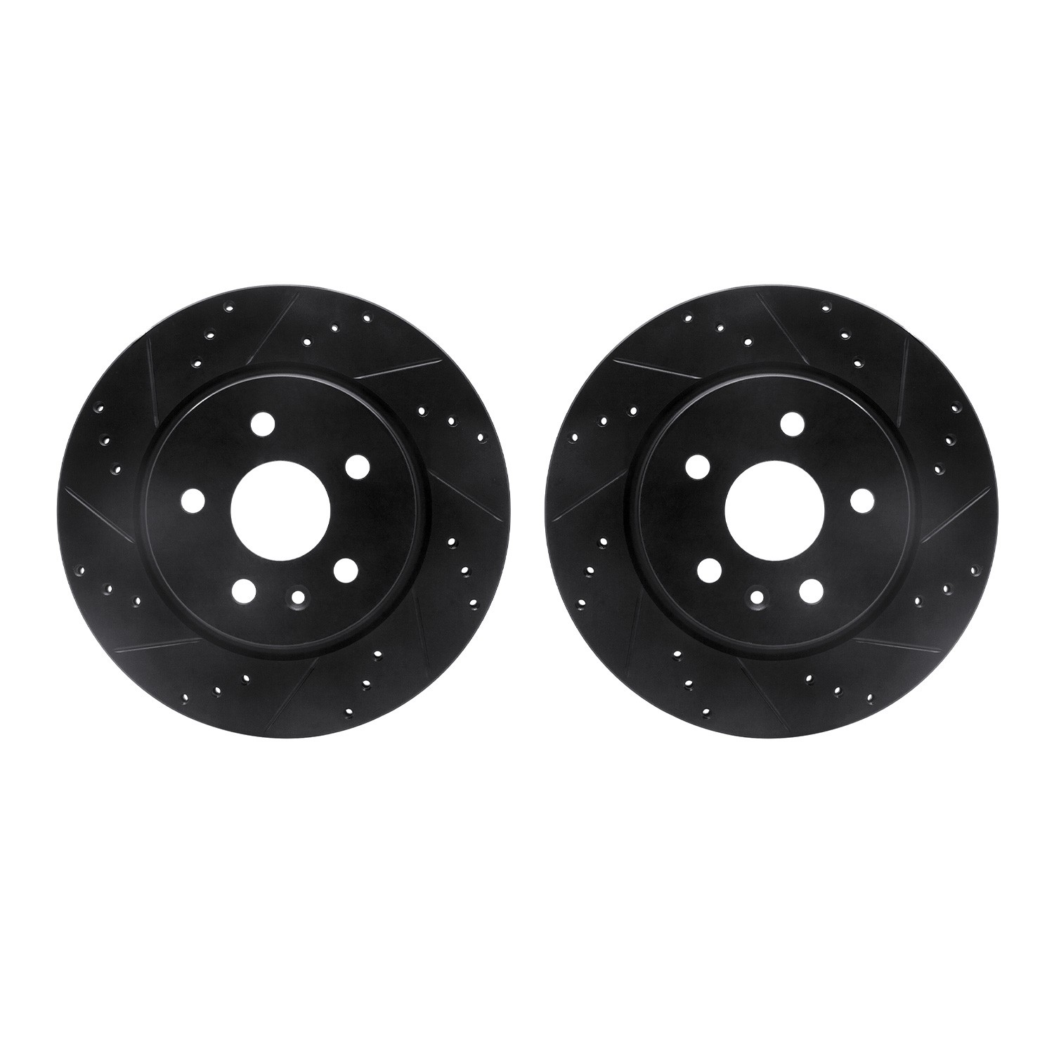 DYN 8002-65015 DFC Brake Rotors - Drilled & Slotted - Black