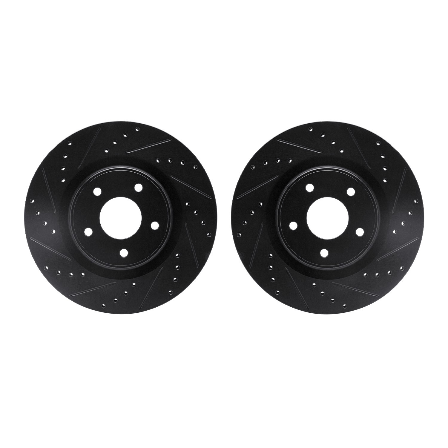 DYN 8002-67007 DFC Brake Rotors - Drilled & Slotted - Black