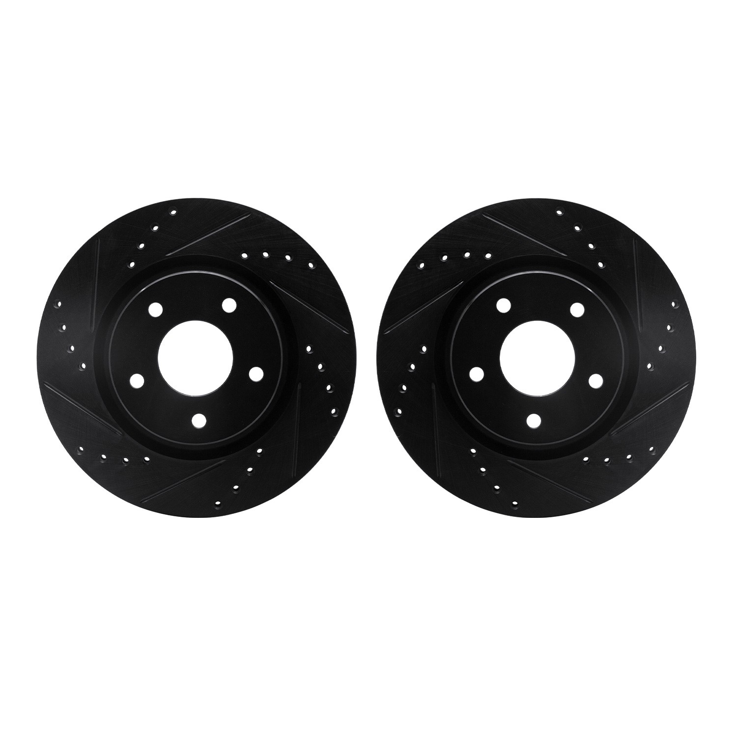 DYN 8002-67055 DFC Brake Rotors - Drilled & Slotted - Black