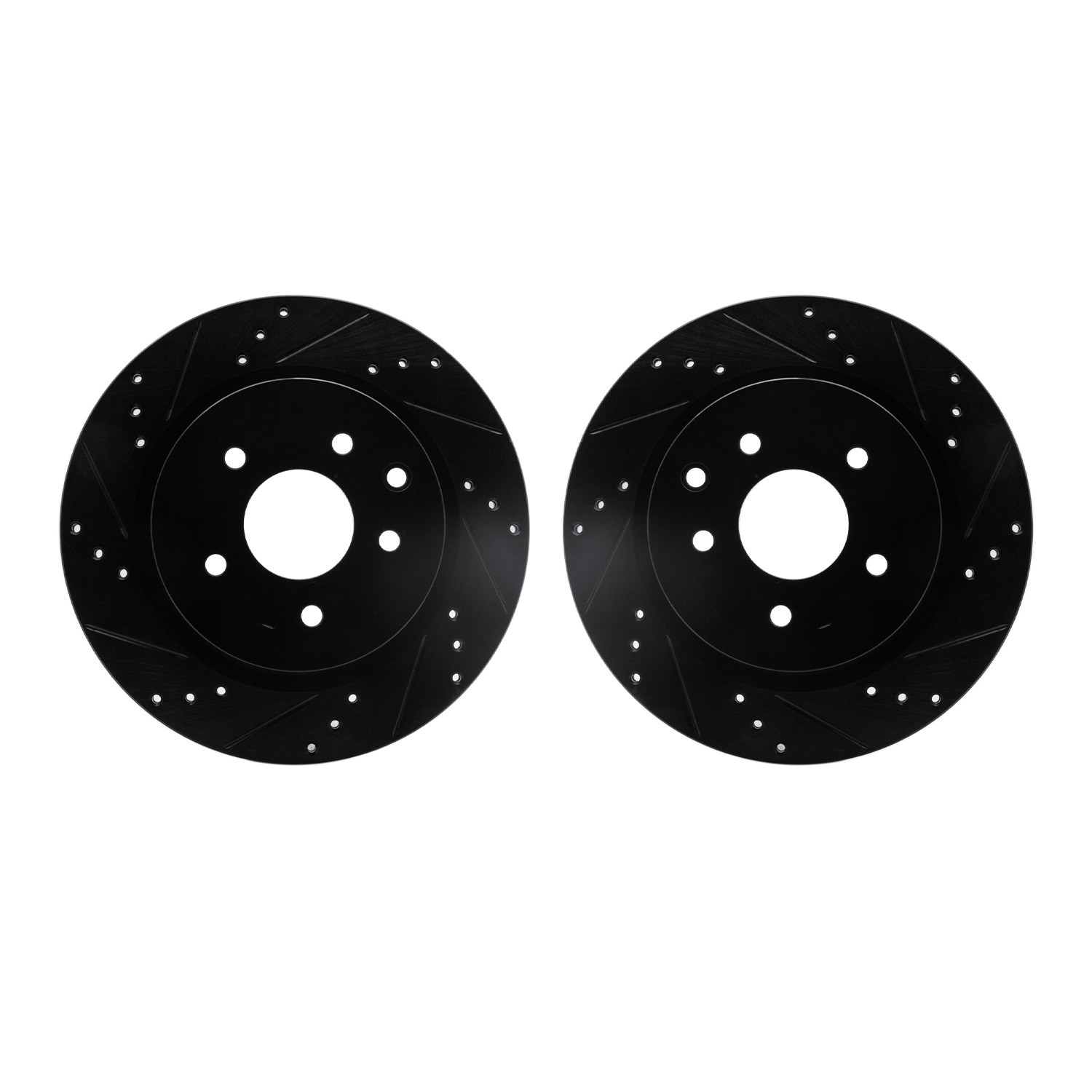DYN 8002-67078 DFC Brake Rotors - Drilled & Slotted - Black