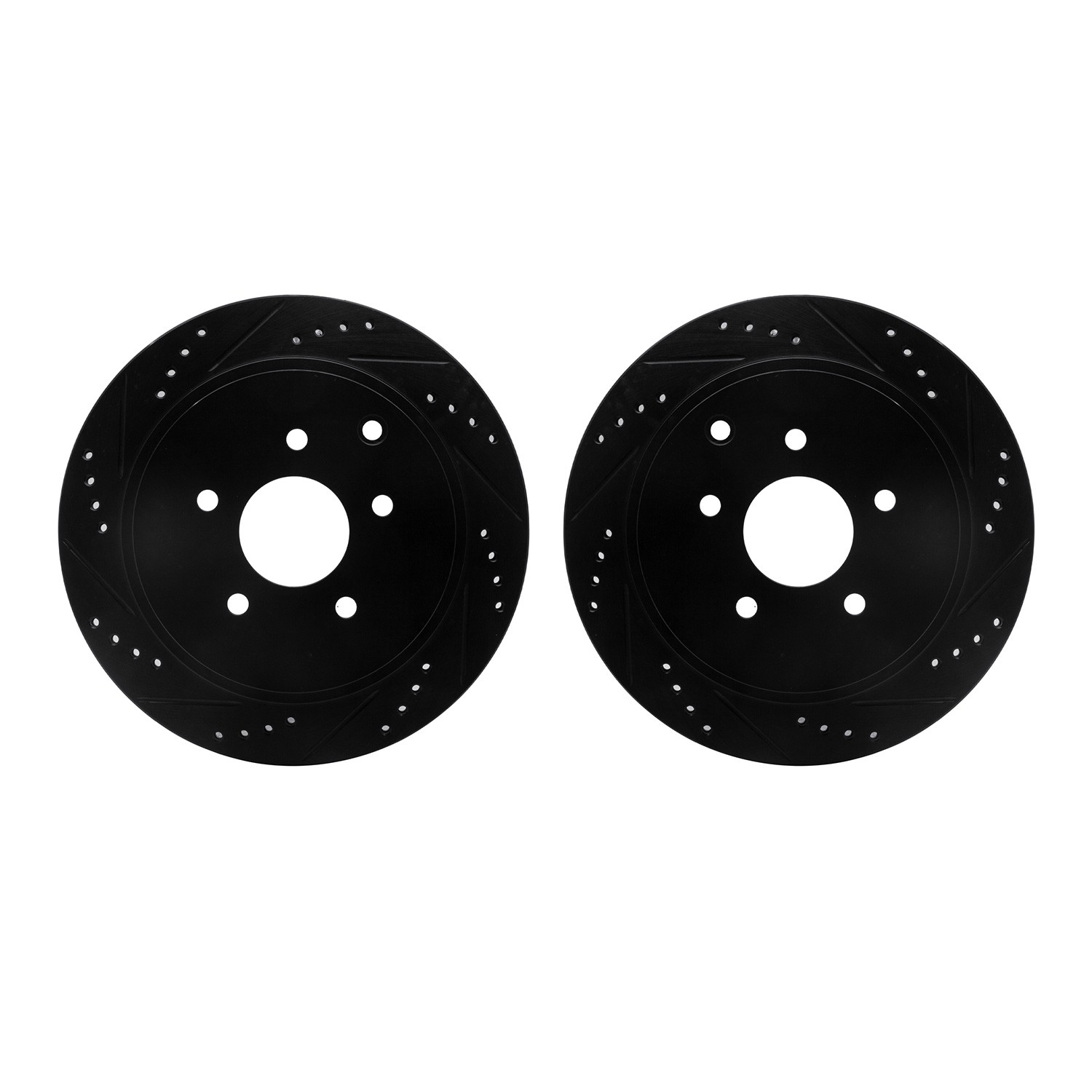 DYN 8002-67079 DFC Brake Rotors - Drilled & Slotted - Black