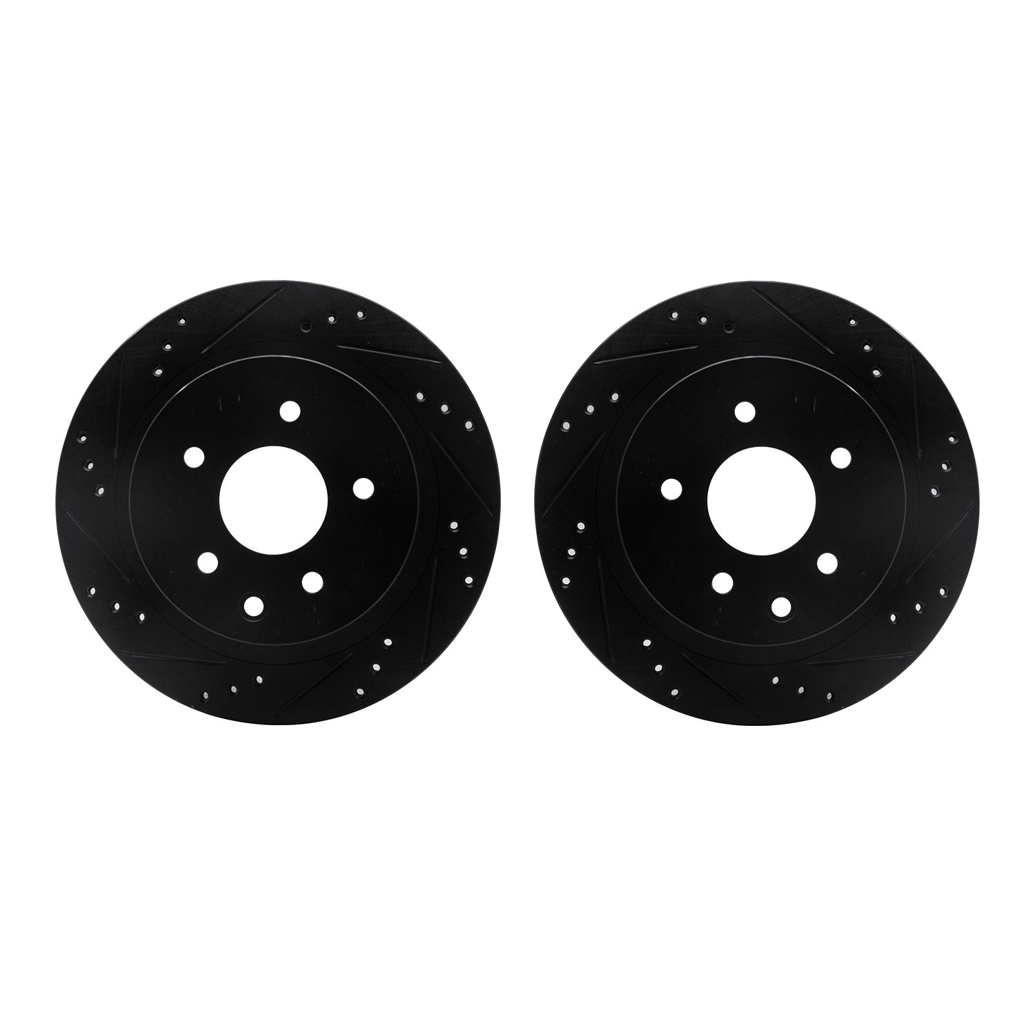 DYN 8002-67081 DFC Brake Rotors - Drilled & Slotted - Black