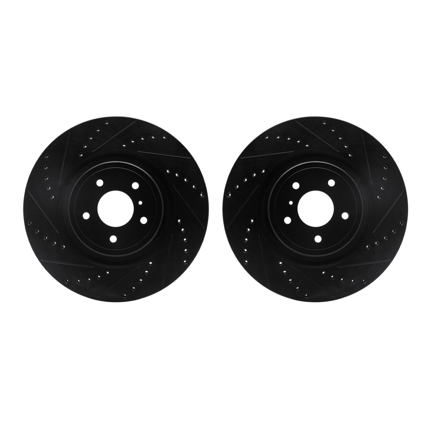 DYN 8002-68001 DFC Brake Rotors - Drilled & Slotted - Black
