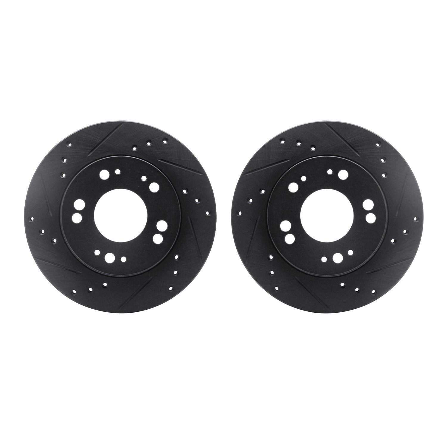 DYN 8002-72002 DFC Brake Rotors - Drilled & Slotted - Black