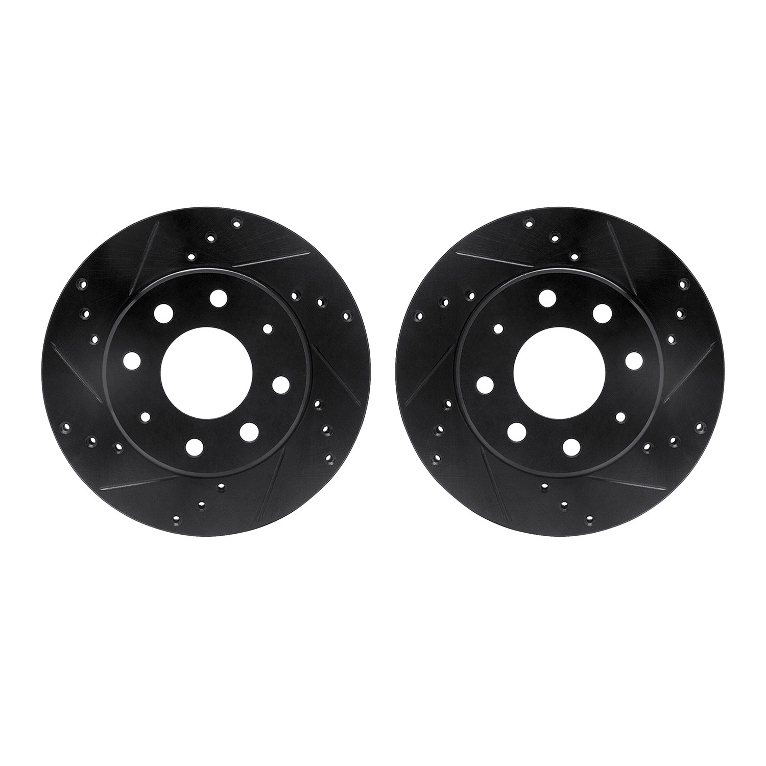 DYN 8002-72011 DFC Brake Rotors - Drilled & Slotted - Black