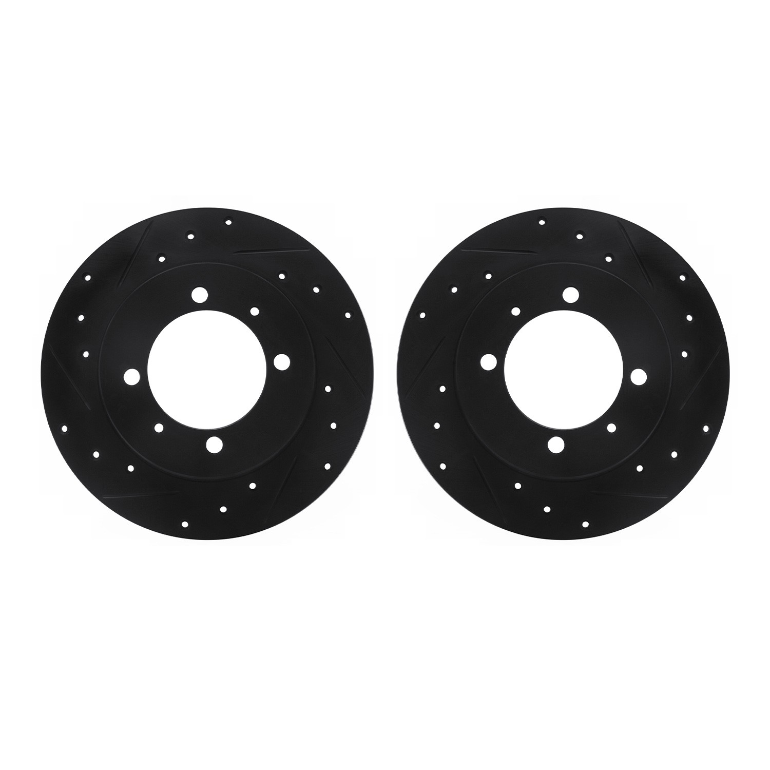 DYN 8002-72045 DFC Brake Rotors - Drilled & Slotted - Black