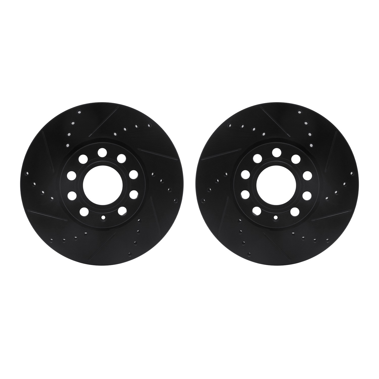 DYN 8002-73001 DFC Brake Rotors - Drilled & Slotted - Black