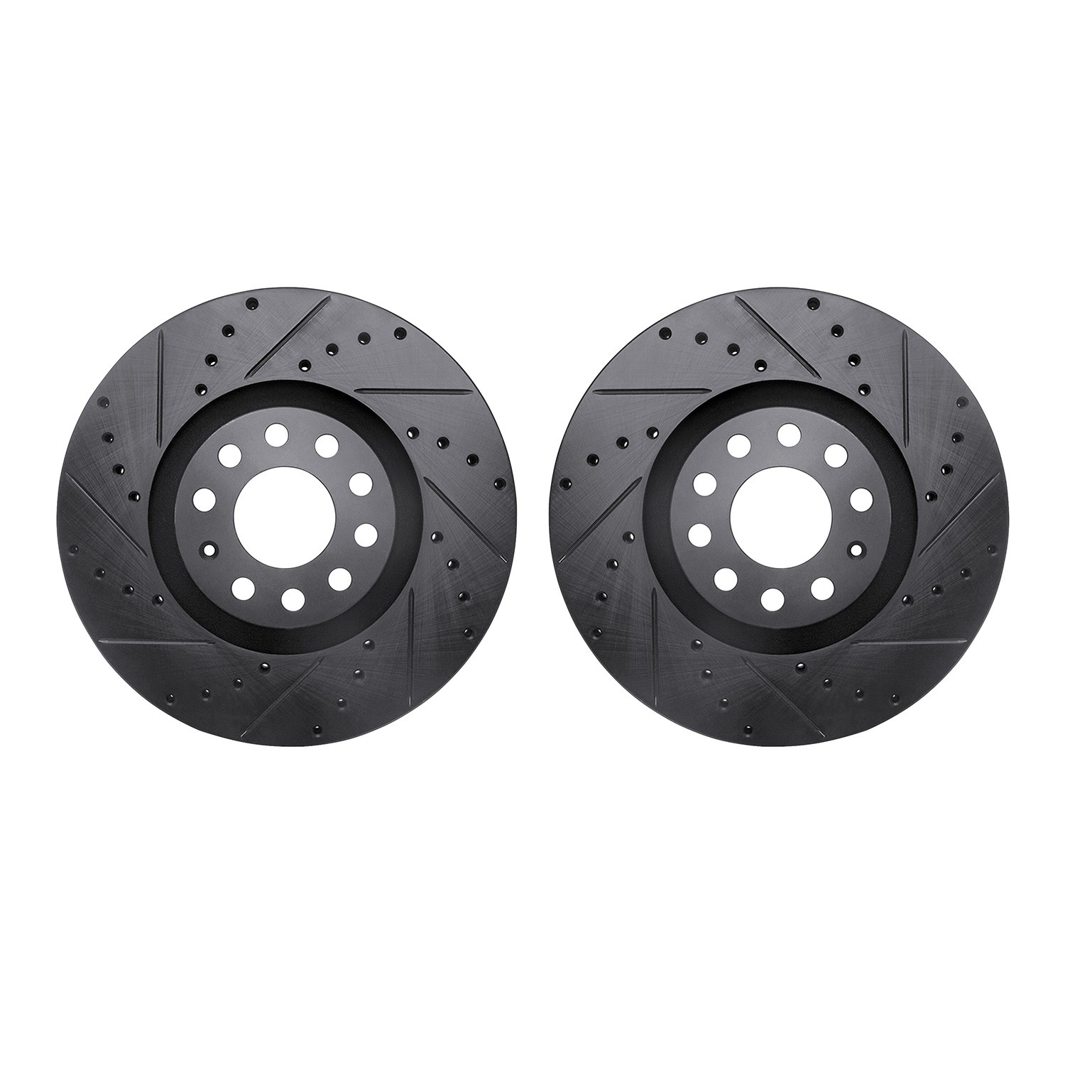 DYN 8002-73009 DFC Brake Rotors - Drilled & Slotted - Black