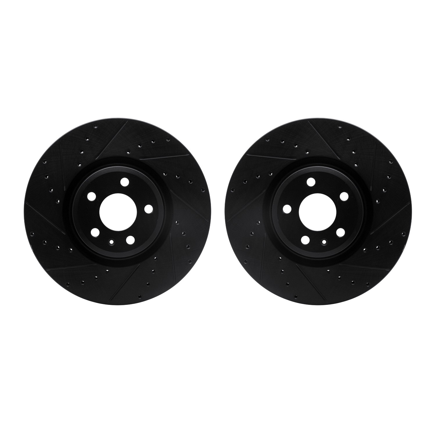 DYN 8002-73028 DFC Brake Rotors - Drilled & Slotted - Black
