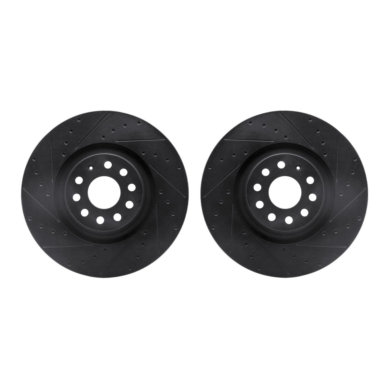 DYN 8002-73038 DFC Brake Rotors - Drilled & Slotted - Black