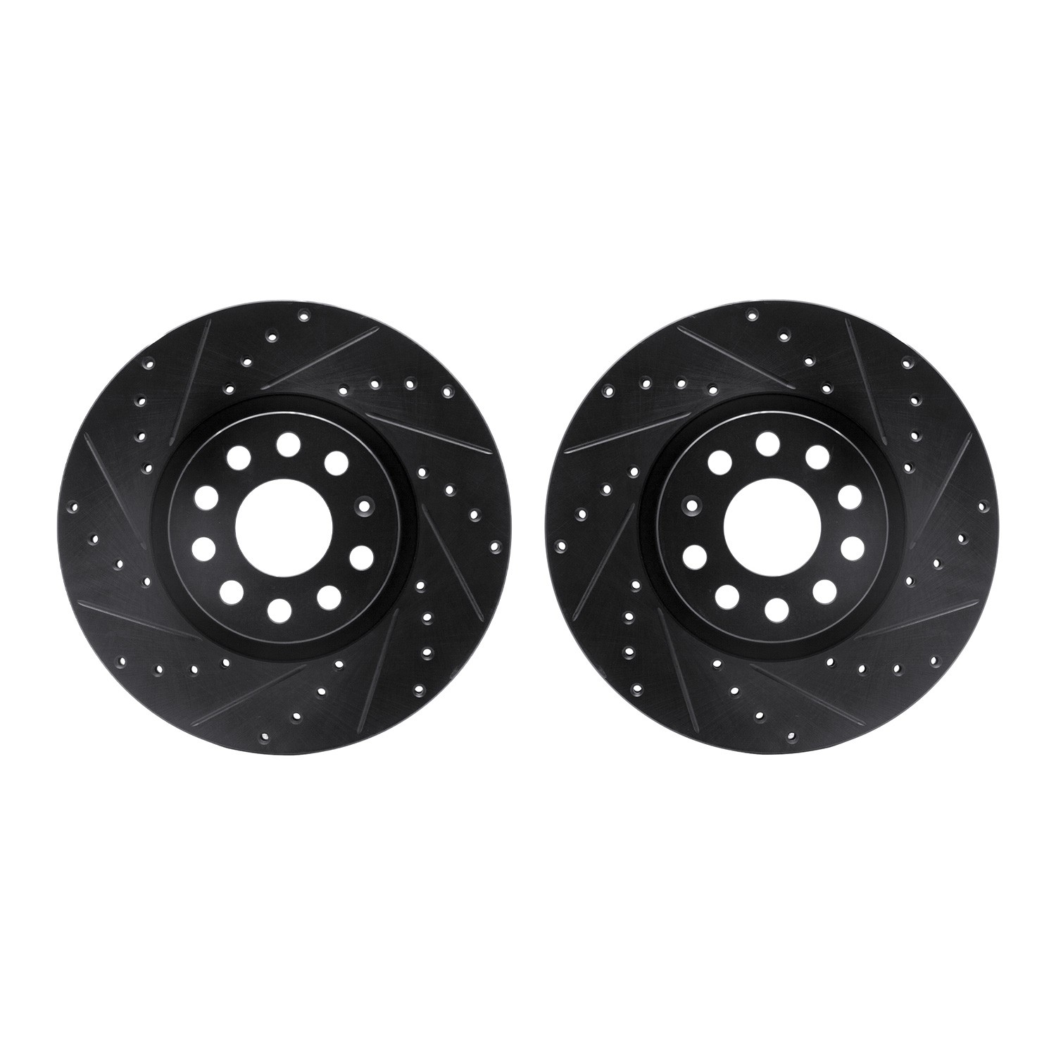 DYN 8002-74003 DFC Brake Rotors - Drilled & Slotted - Black