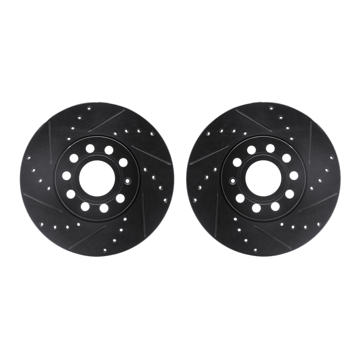 DYN 8002-74004 DFC Brake Rotors - Drilled & Slotted - Black