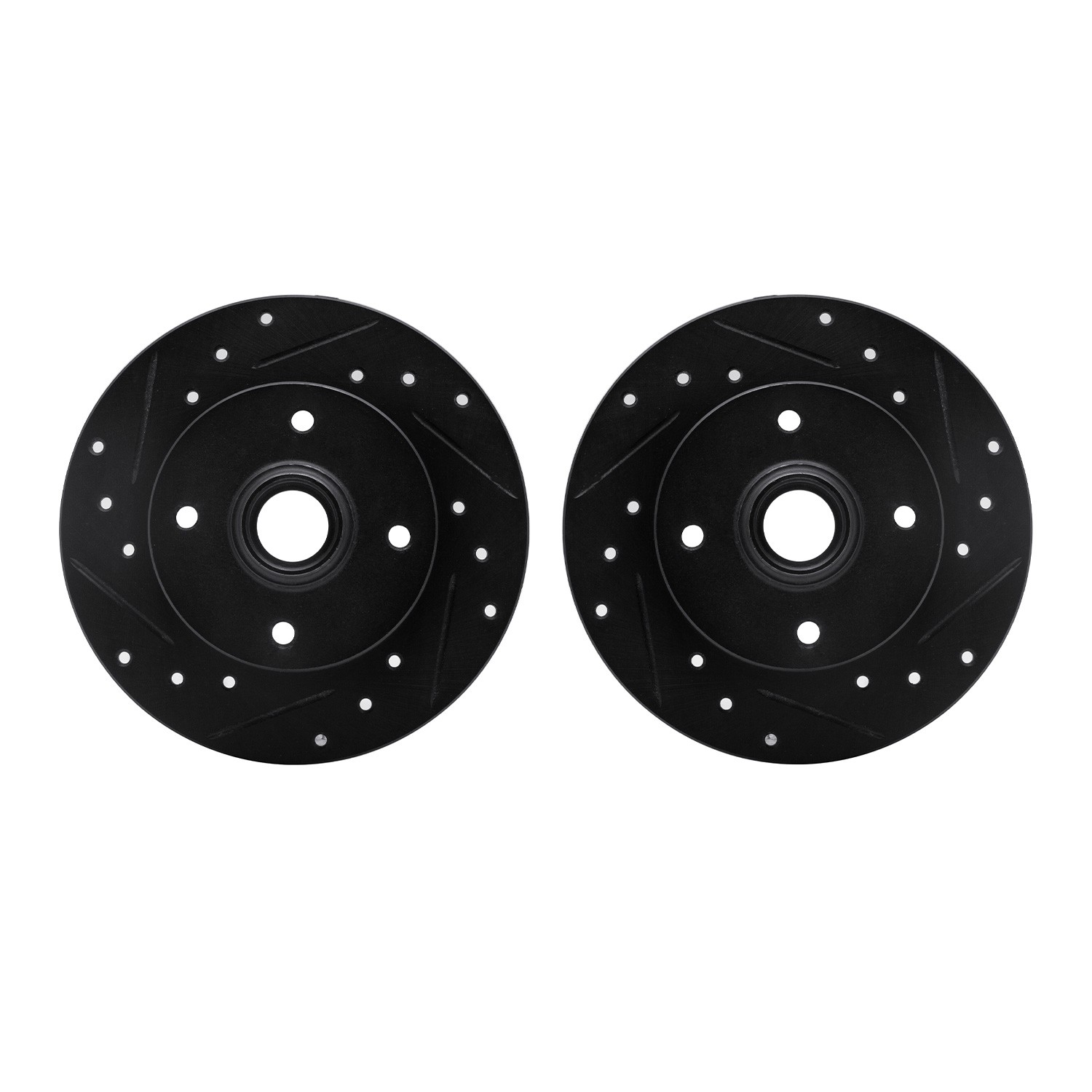DYN 8002-74048 DFC Brake Rotors - Drilled & Slotted - Black