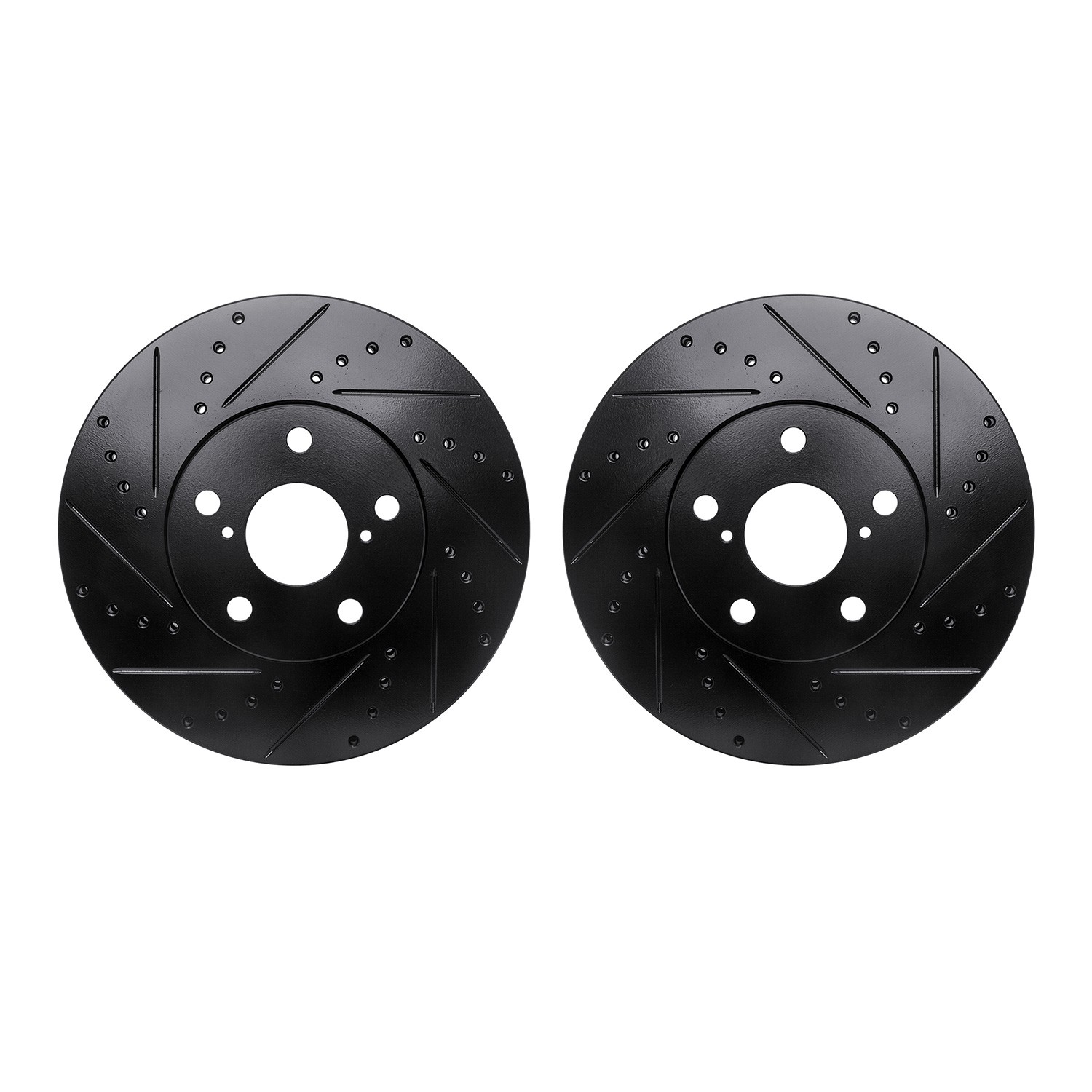 DYN 8002-75003 DFC Brake Rotors - Drilled & Slotted - Black
