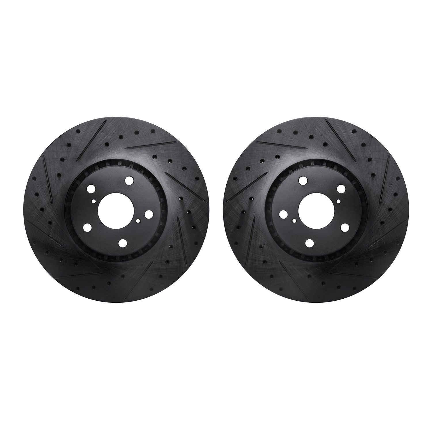 DYN 8002-75006 DFC Brake Rotors - Drilled & Slotted - Black