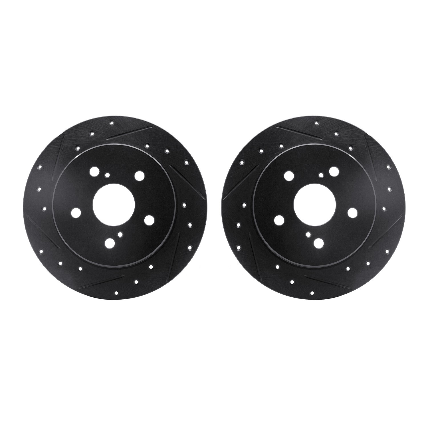 DYN 8002-75021 DFC Brake Rotors - Drilled & Slotted - Black