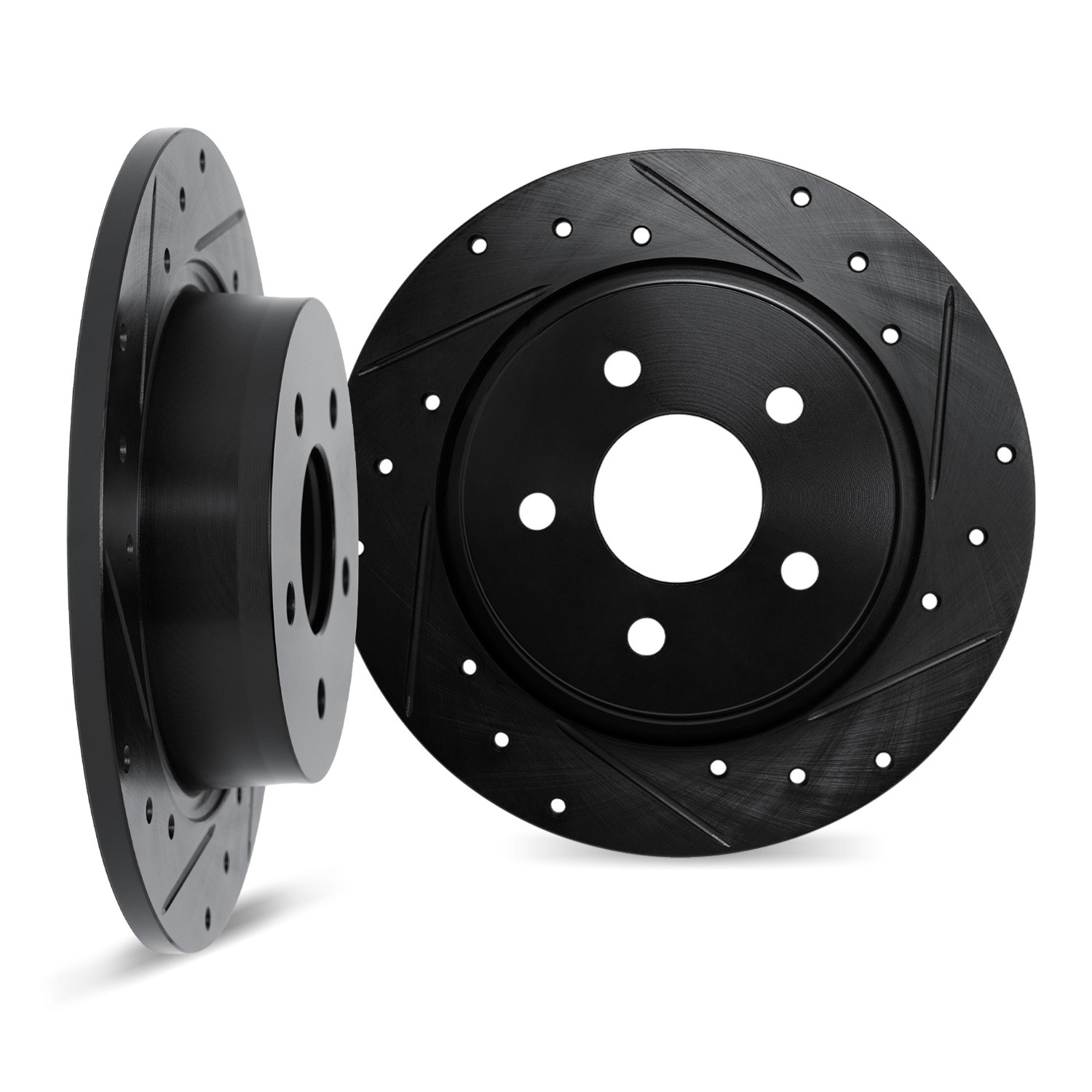 DYN 8002-75021 DFC Brake Rotors - Drilled & Slotted - Black - Image 2