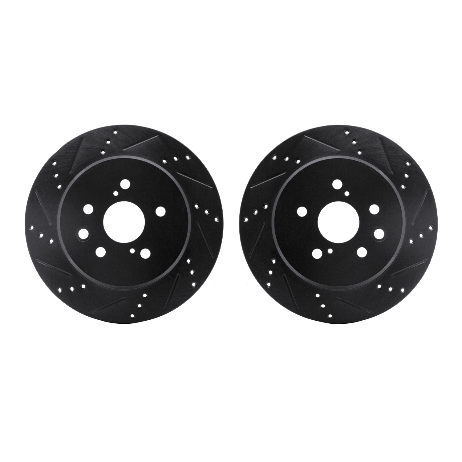 DYN 8002-75023 DFC Brake Rotors - Drilled & Slotted - Black