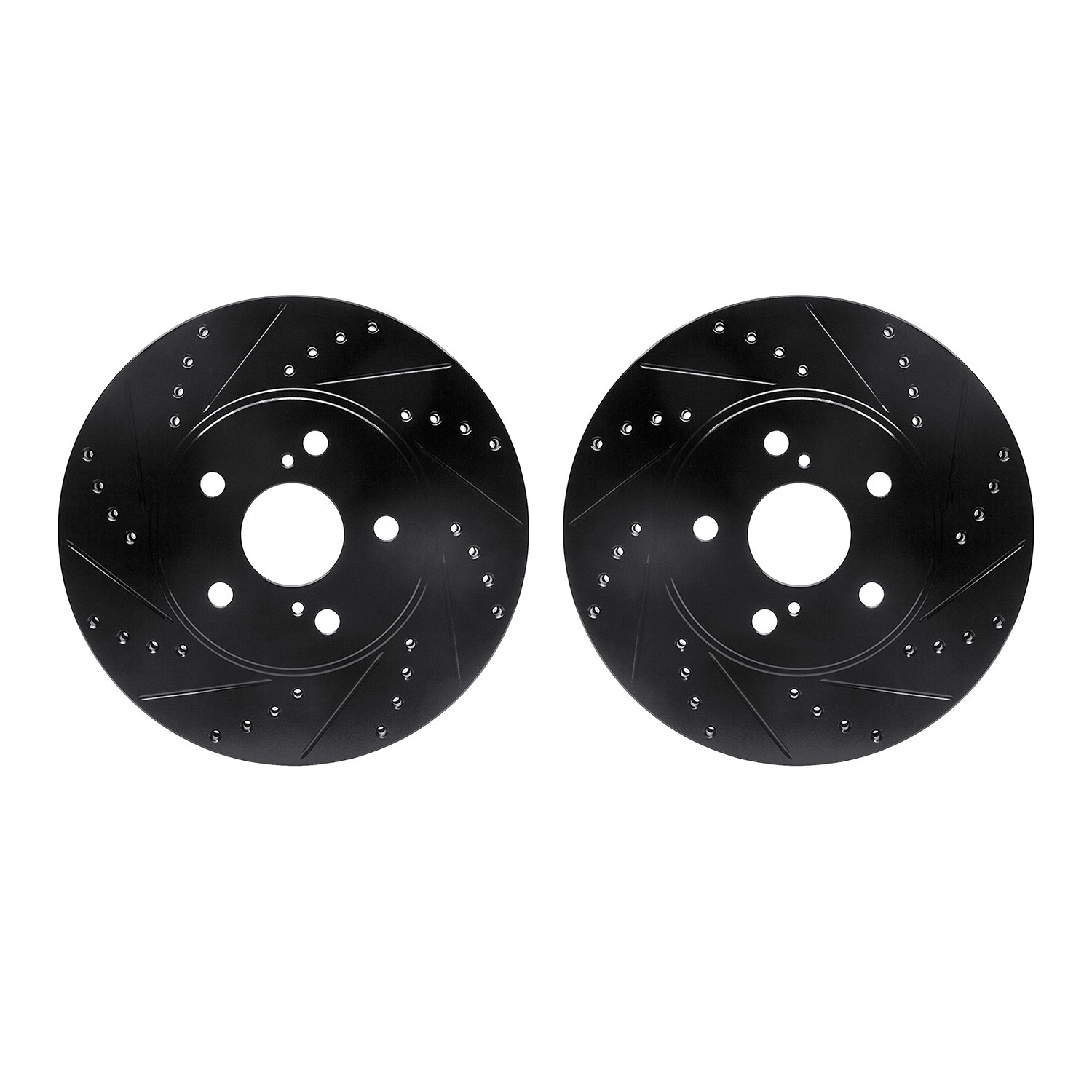 DYN 8002-76008 DFC Brake Rotors - Drilled & Slotted - Black
