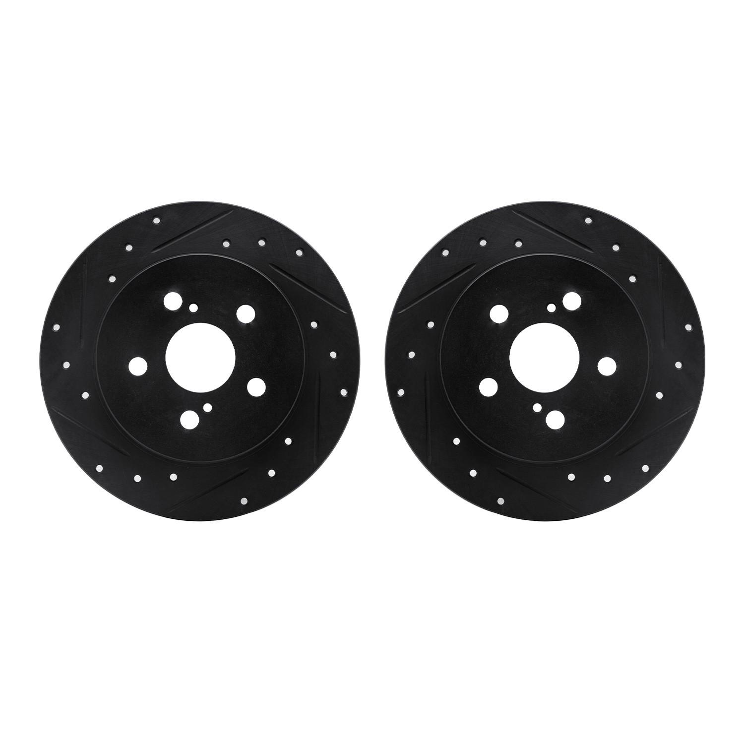 DYN 8002-76104 DFC Brake Rotors - Drilled & Slotted - Black