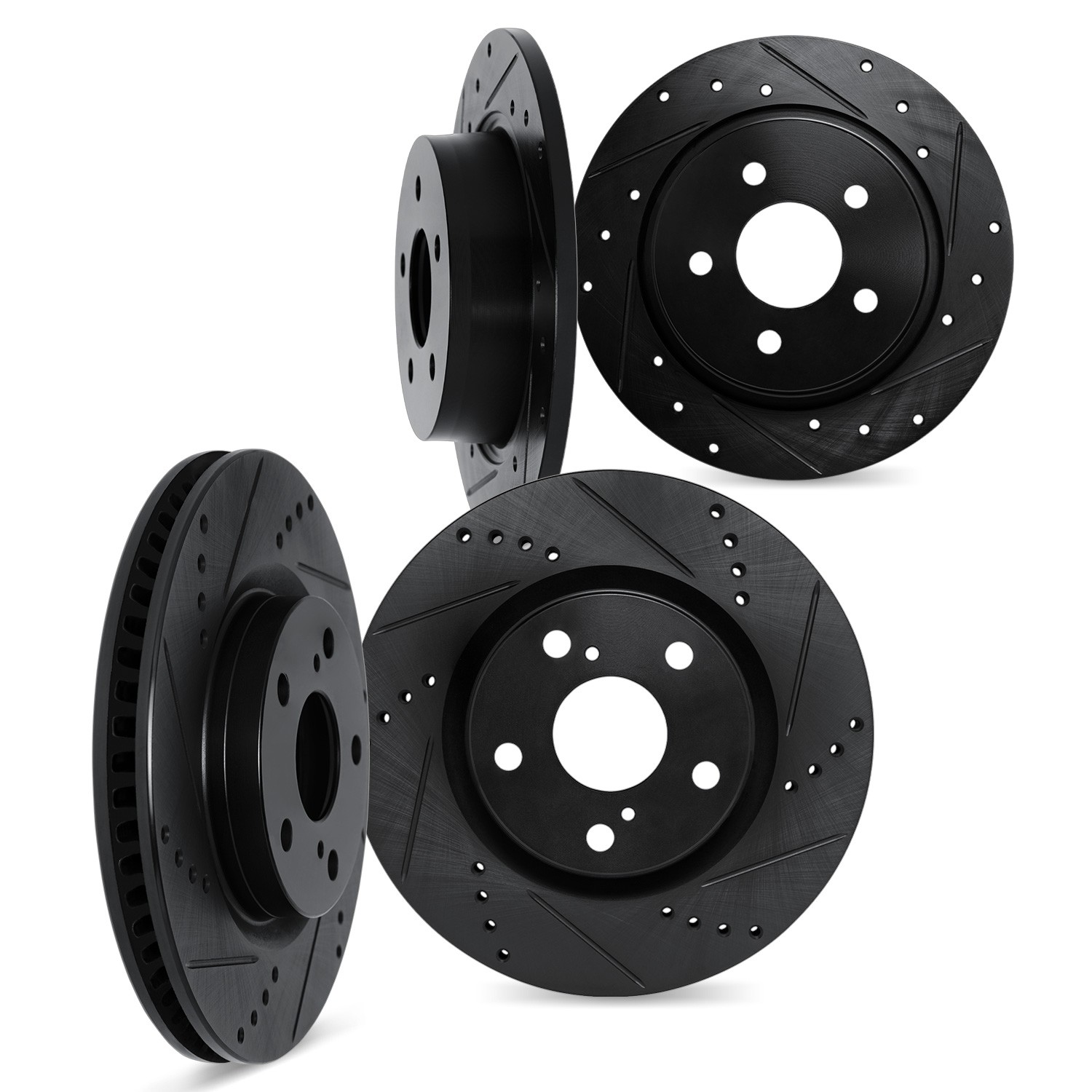 DYN 8004-63005 DFC Brake Rotors - Drilled & Slotted - Black