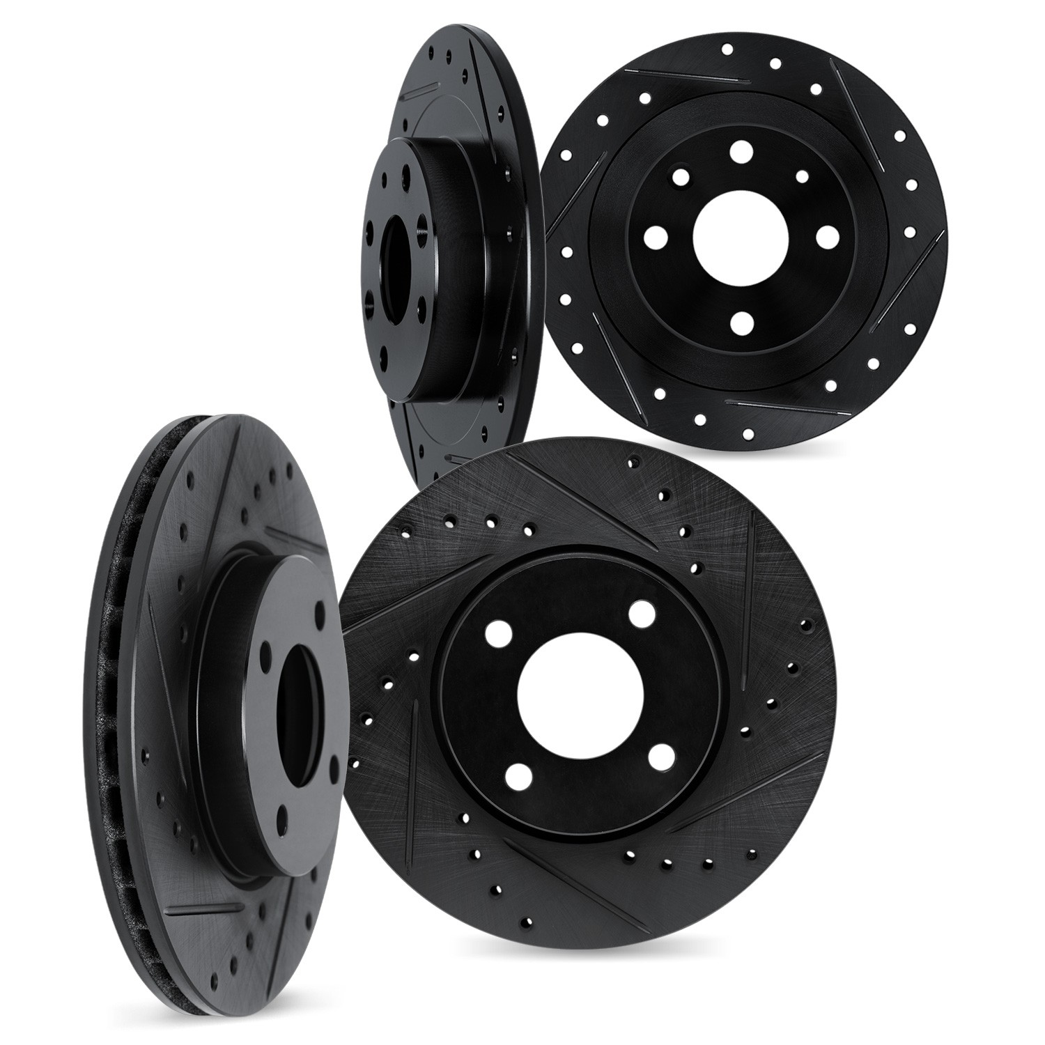 DYN 8004-74030 DFC Brake Rotors - Drilled & Slotted - Black