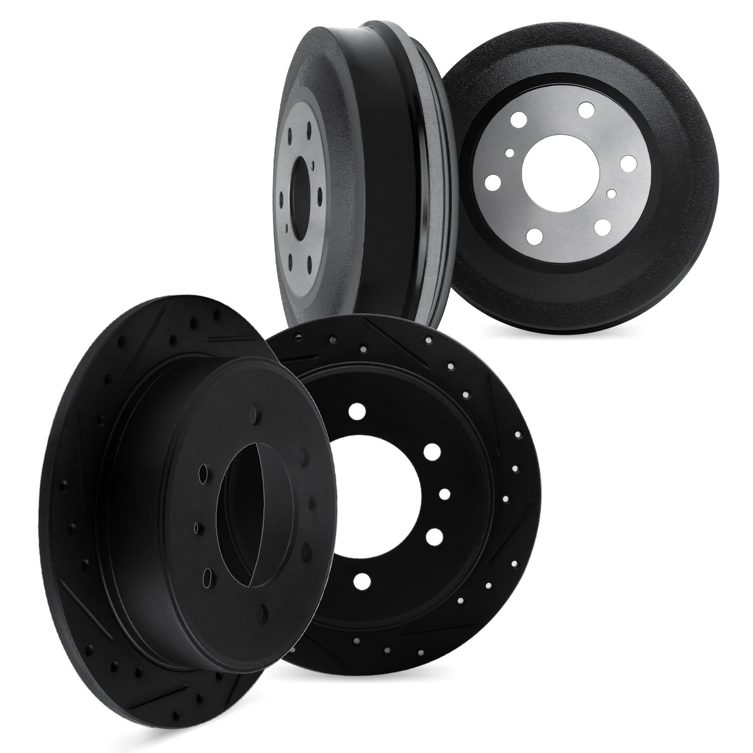 DYN 8004-76034 DFC Brake Rotors and Drums - Drilled & Slotted - Black