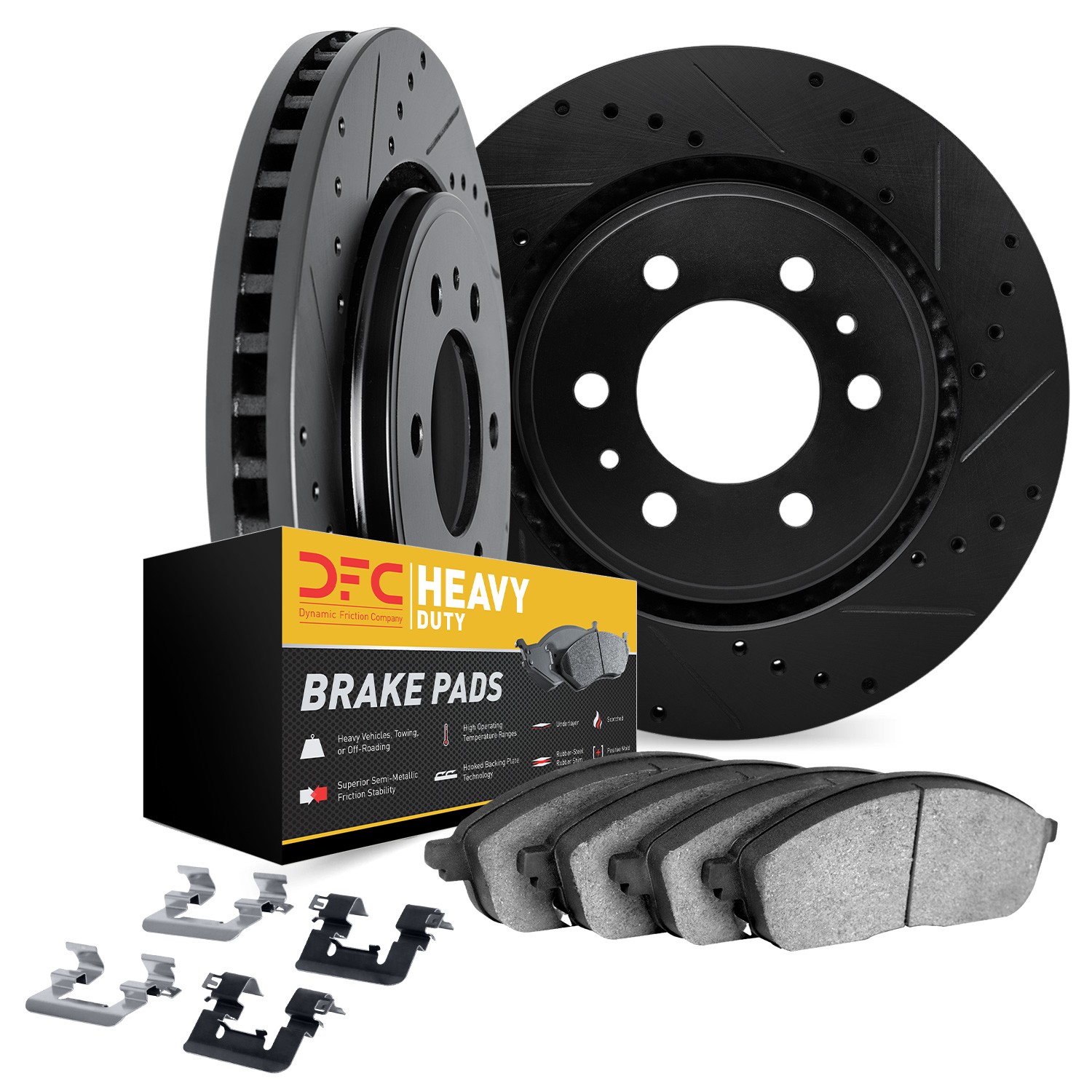 DYN 8212-48014 DFC Brake Rotor - Drilled & Slotted - Black- HD Brake Pad - Hardware - Image 2
