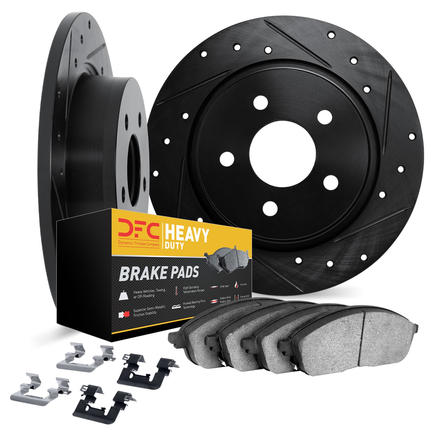 DYN 8212-99167 DFC Brake Rotor - Drilled & Slotted - Black- HD Brake Pad - Hardware - Image 2