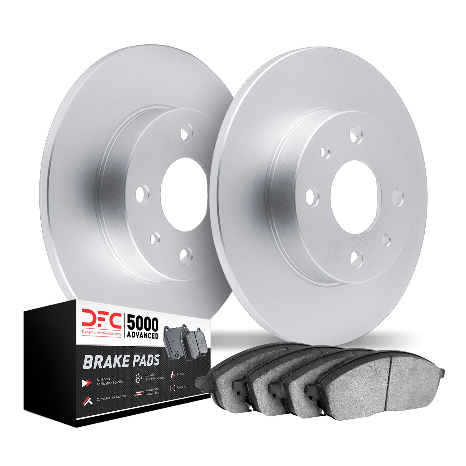 DYN 9502-02001 DFC Hi-Carbon Alloy GEOMET Coated Rotors w/5000 Brake Pads