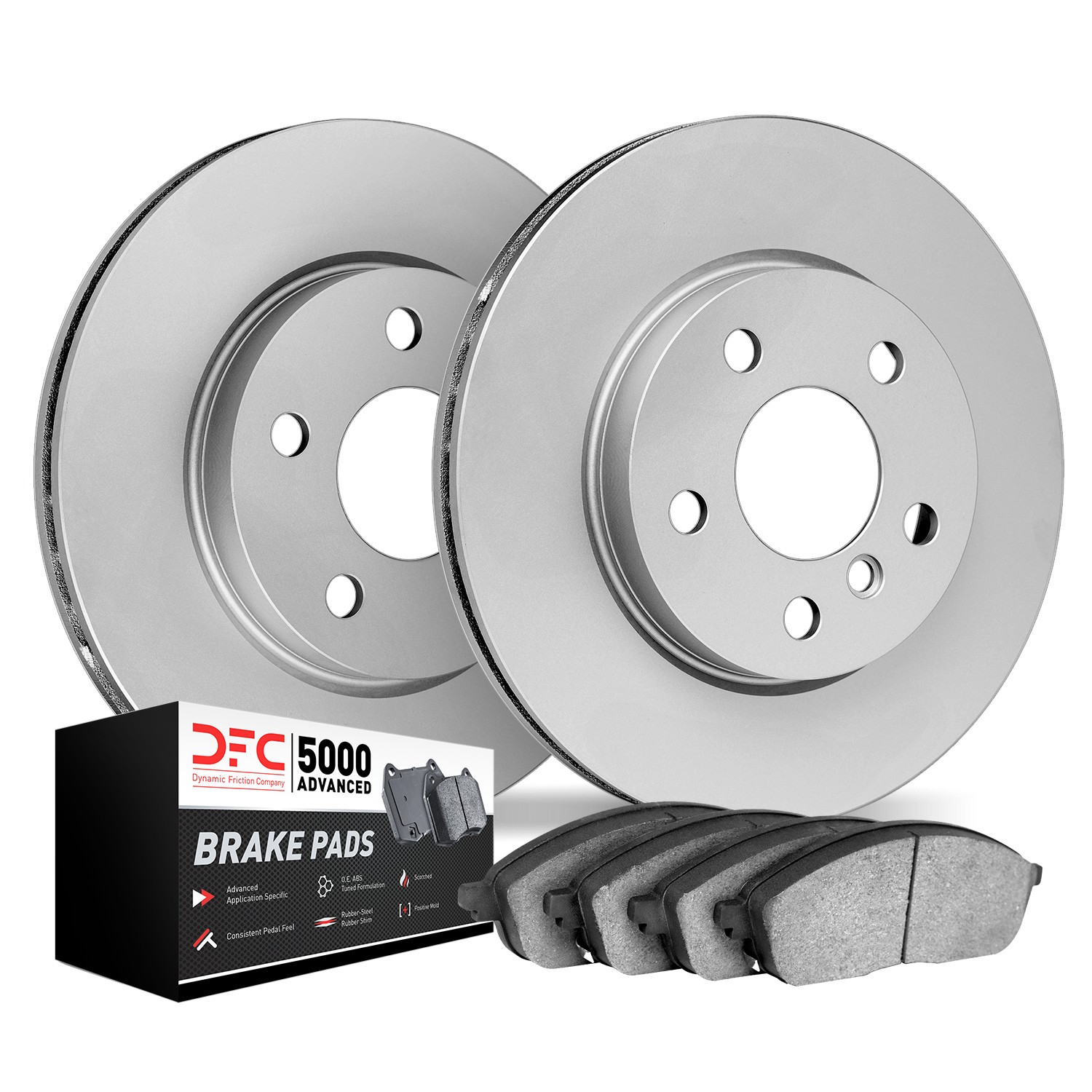 DYN 9502-74012 DFC Hi-Carbon Alloy GEOMET Coated Rotors w/5000 Brake Pads
